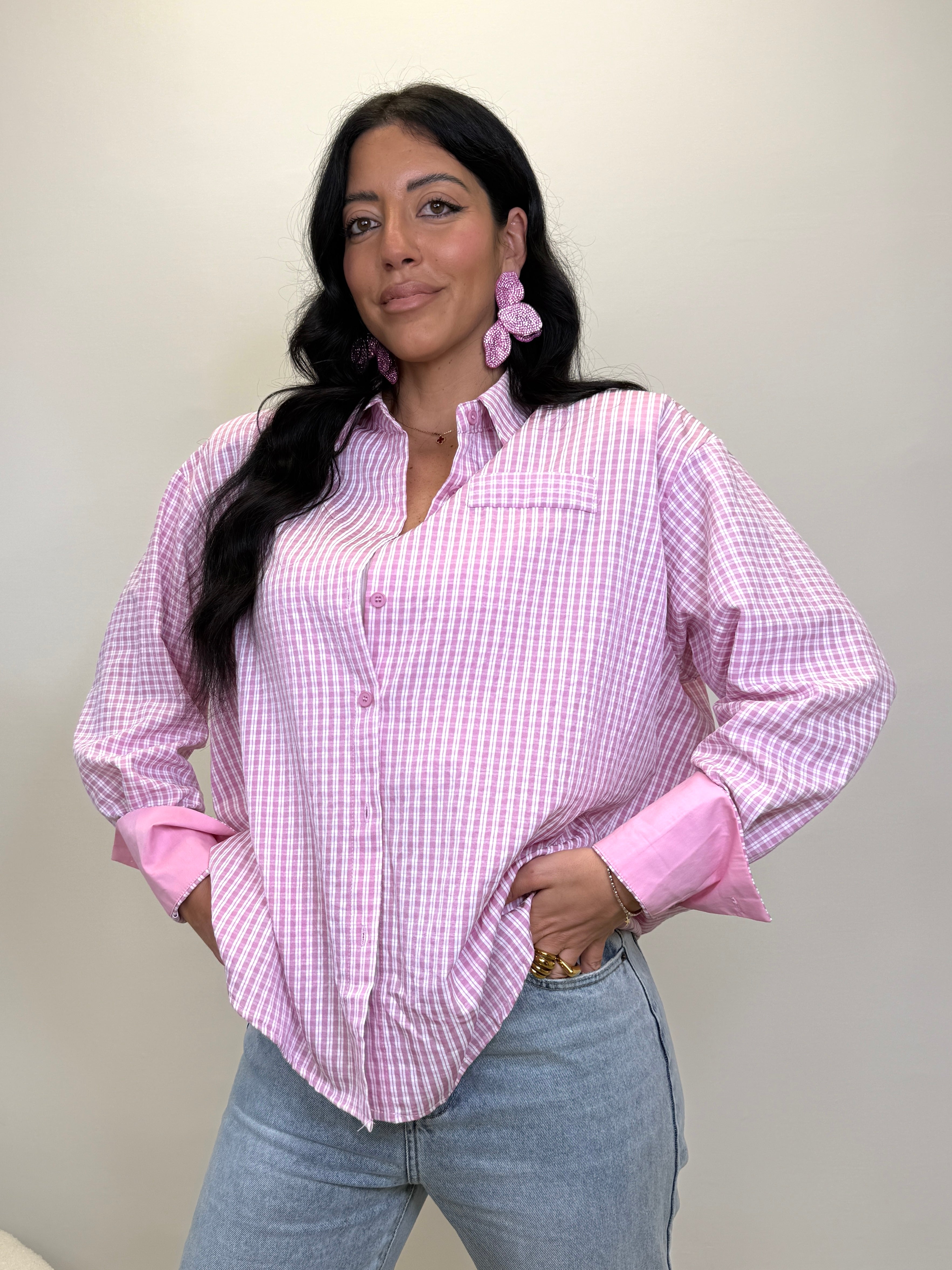 CAMICIA QUADRETTI ROSA 2764