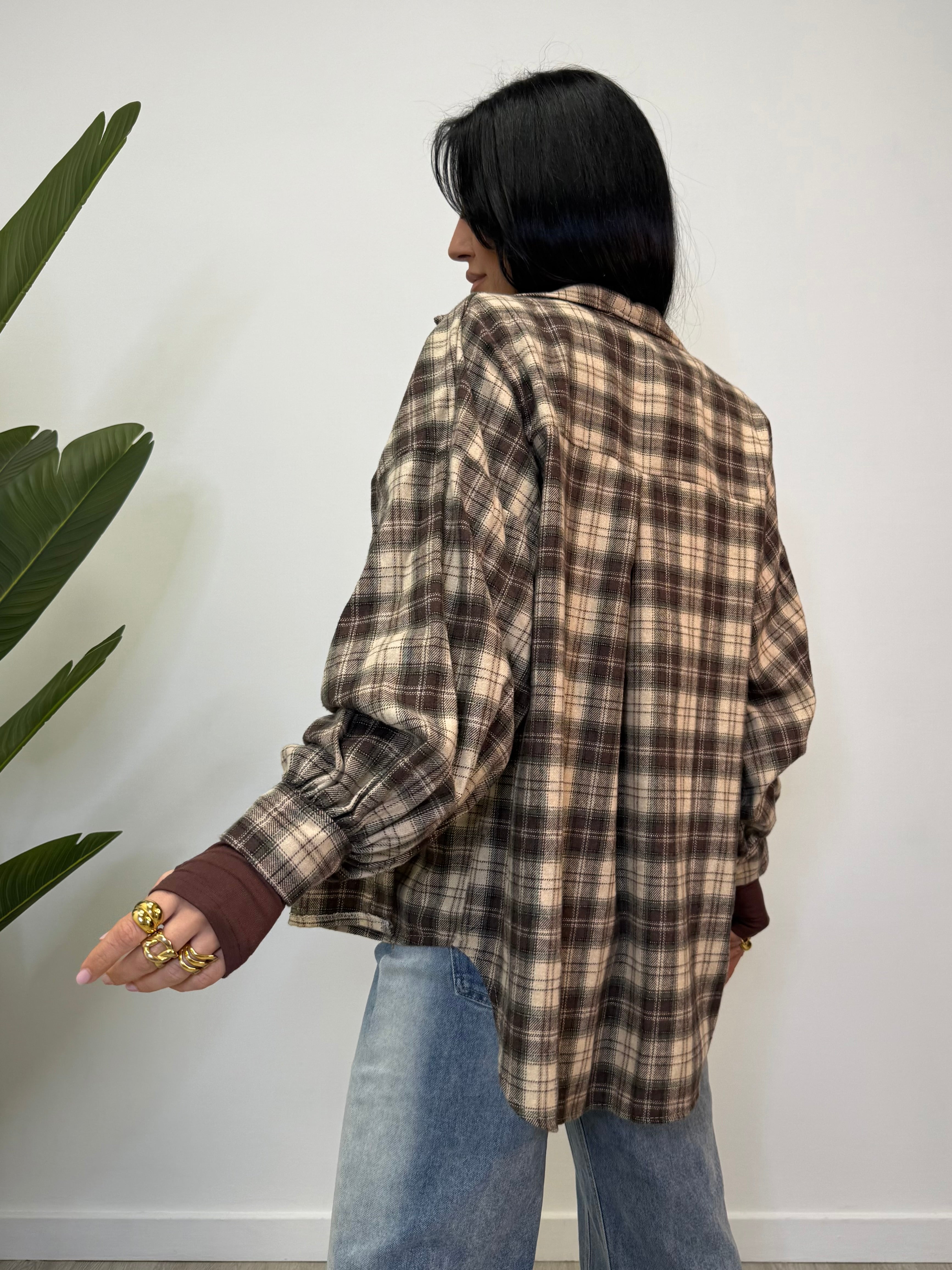 CAMICIA A QUADRI VERDE/MARRONE 24616