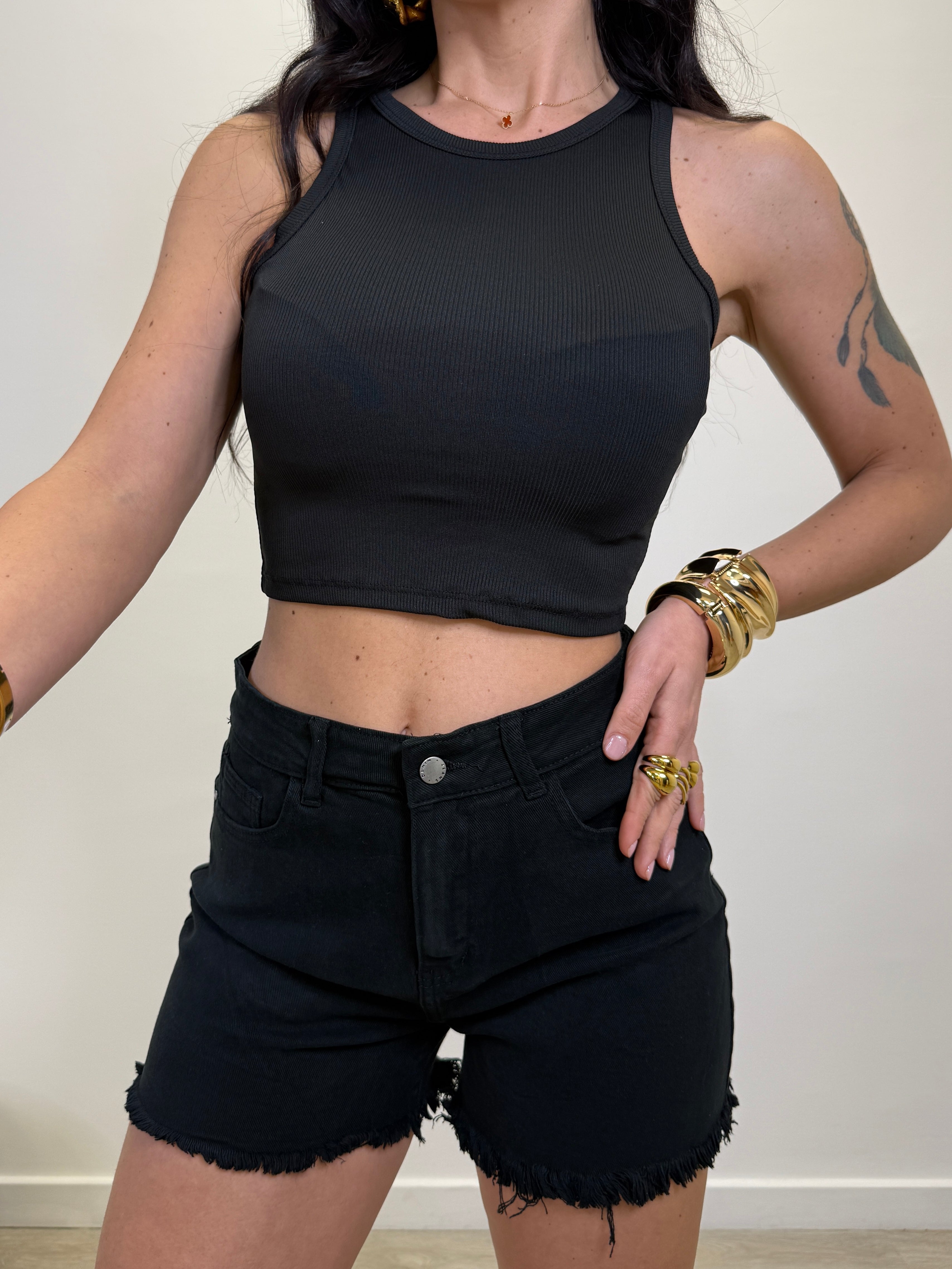 SHORT JEANS NERO 045-1