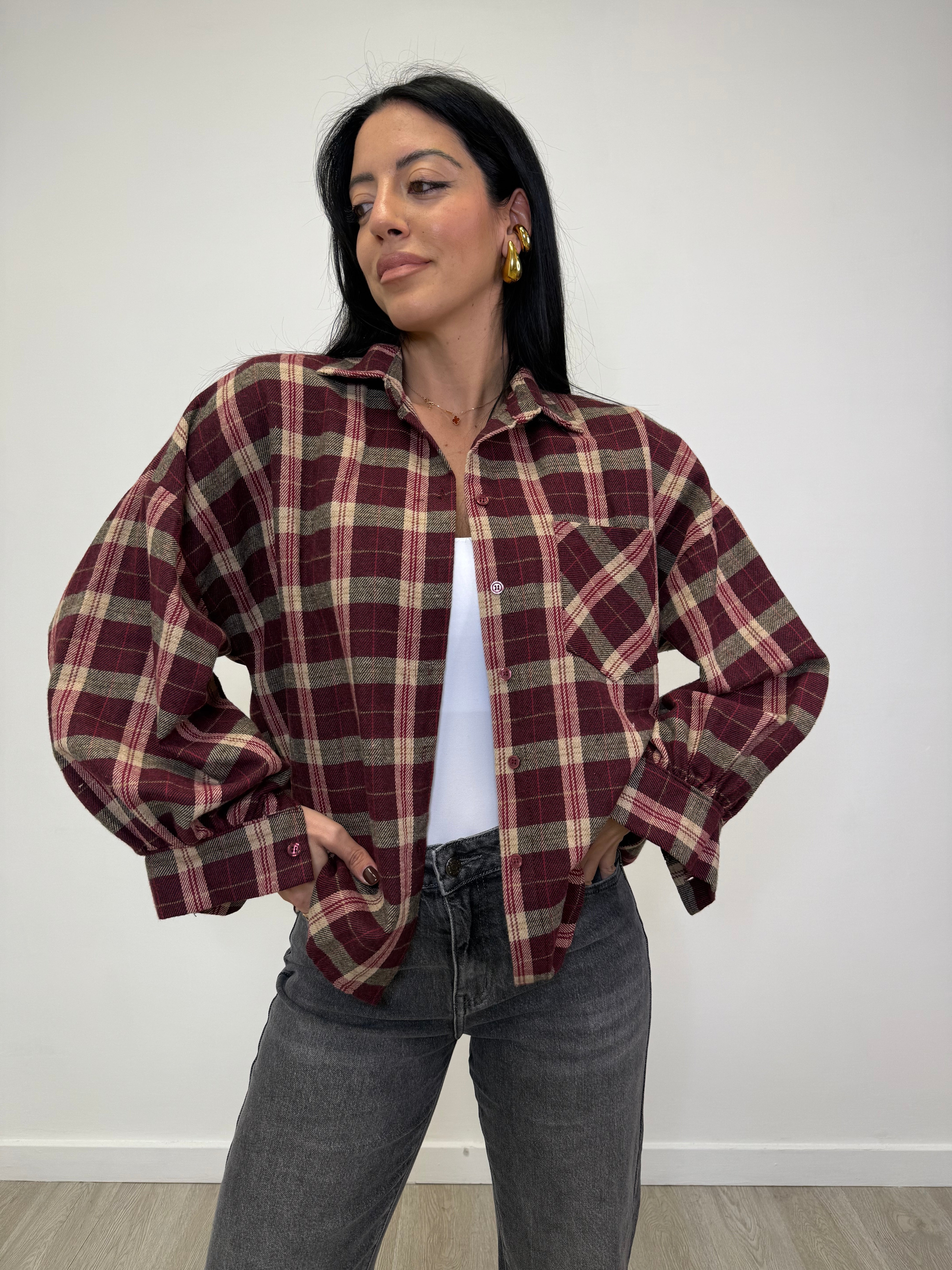 CAMICIA QUADRI BORDEAUX 24616