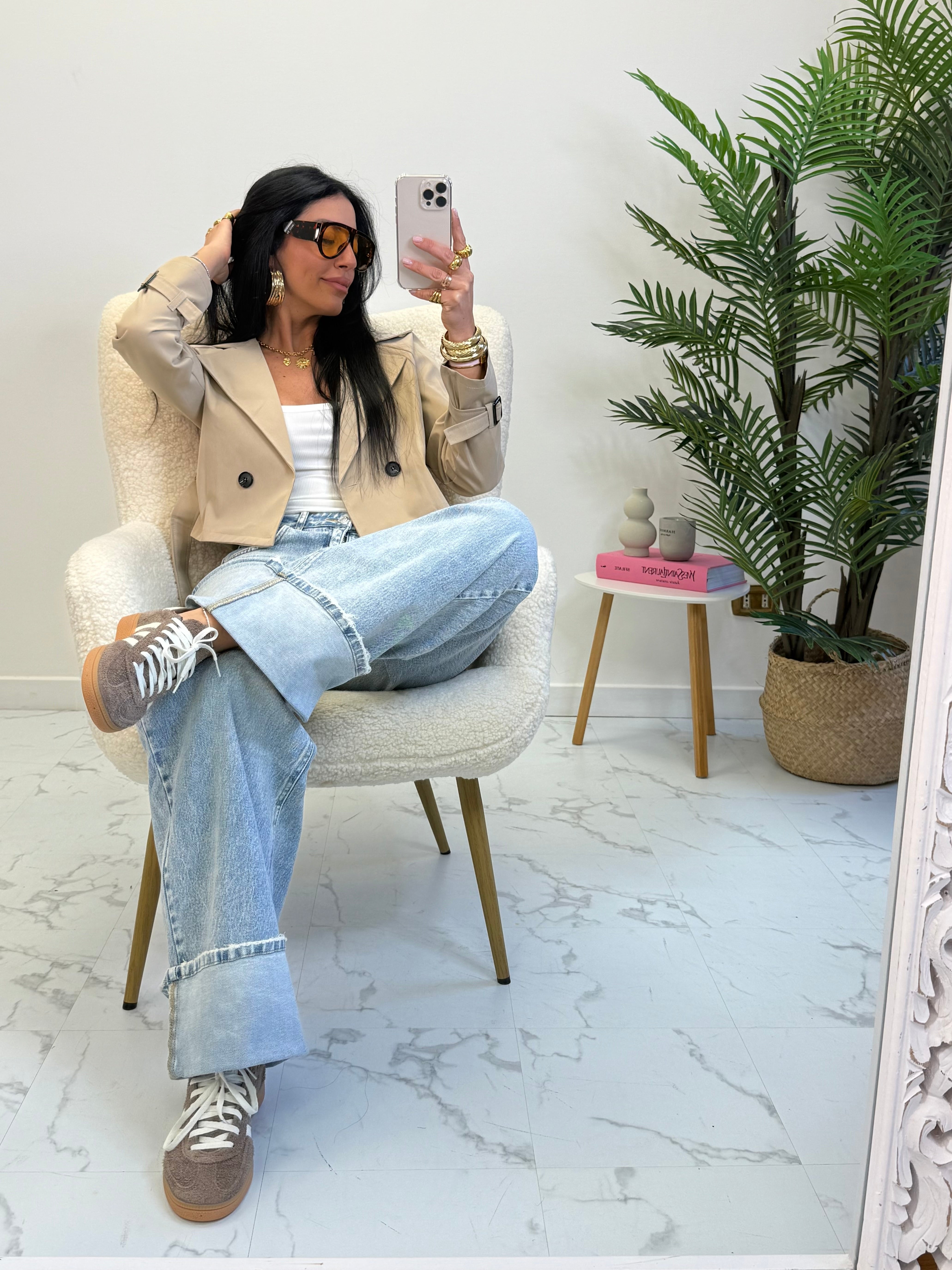 JEANS DENIM PALAZZO CON PIEGONE 3358