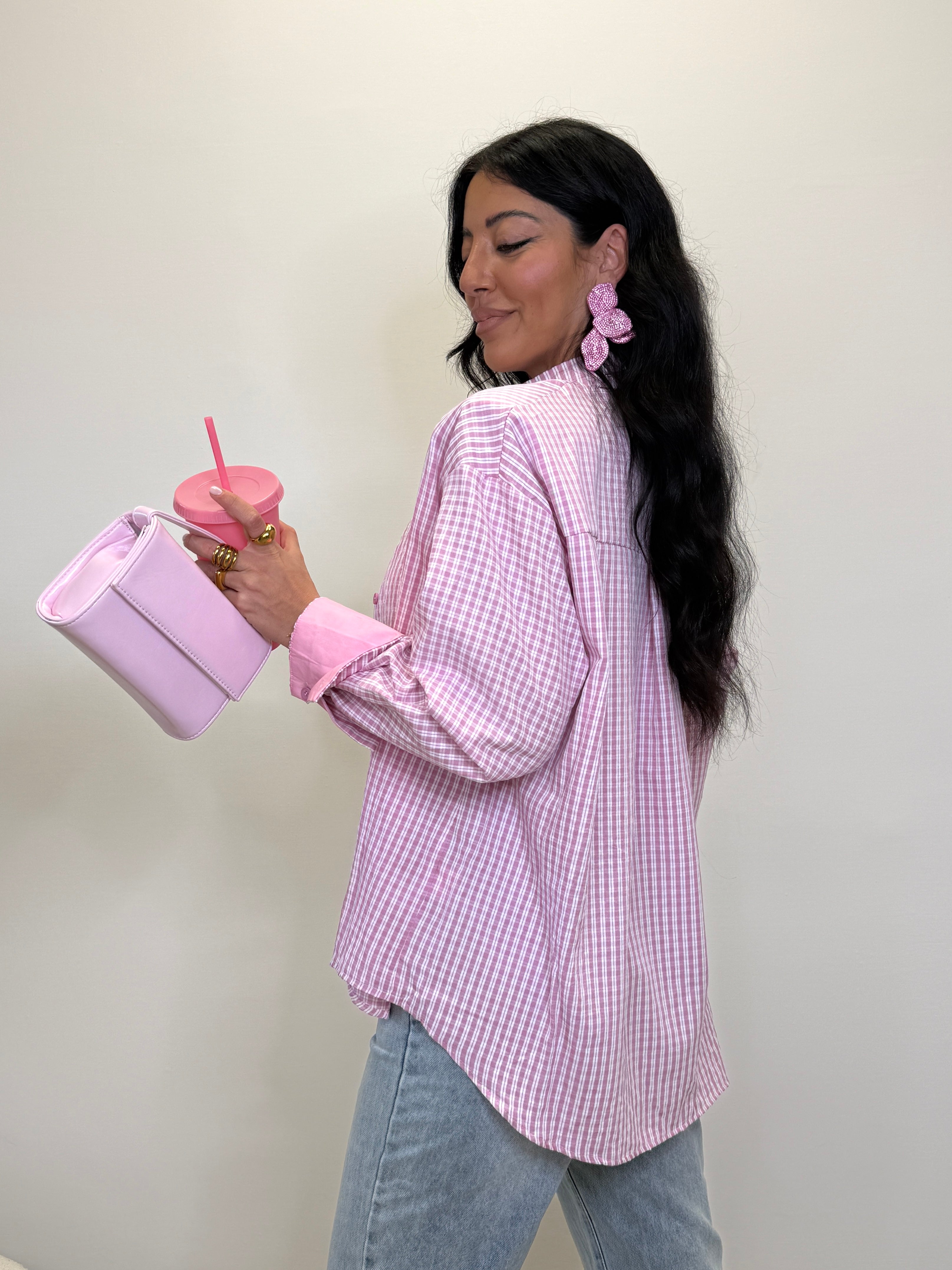 CAMICIA QUADRETTI ROSA 2764