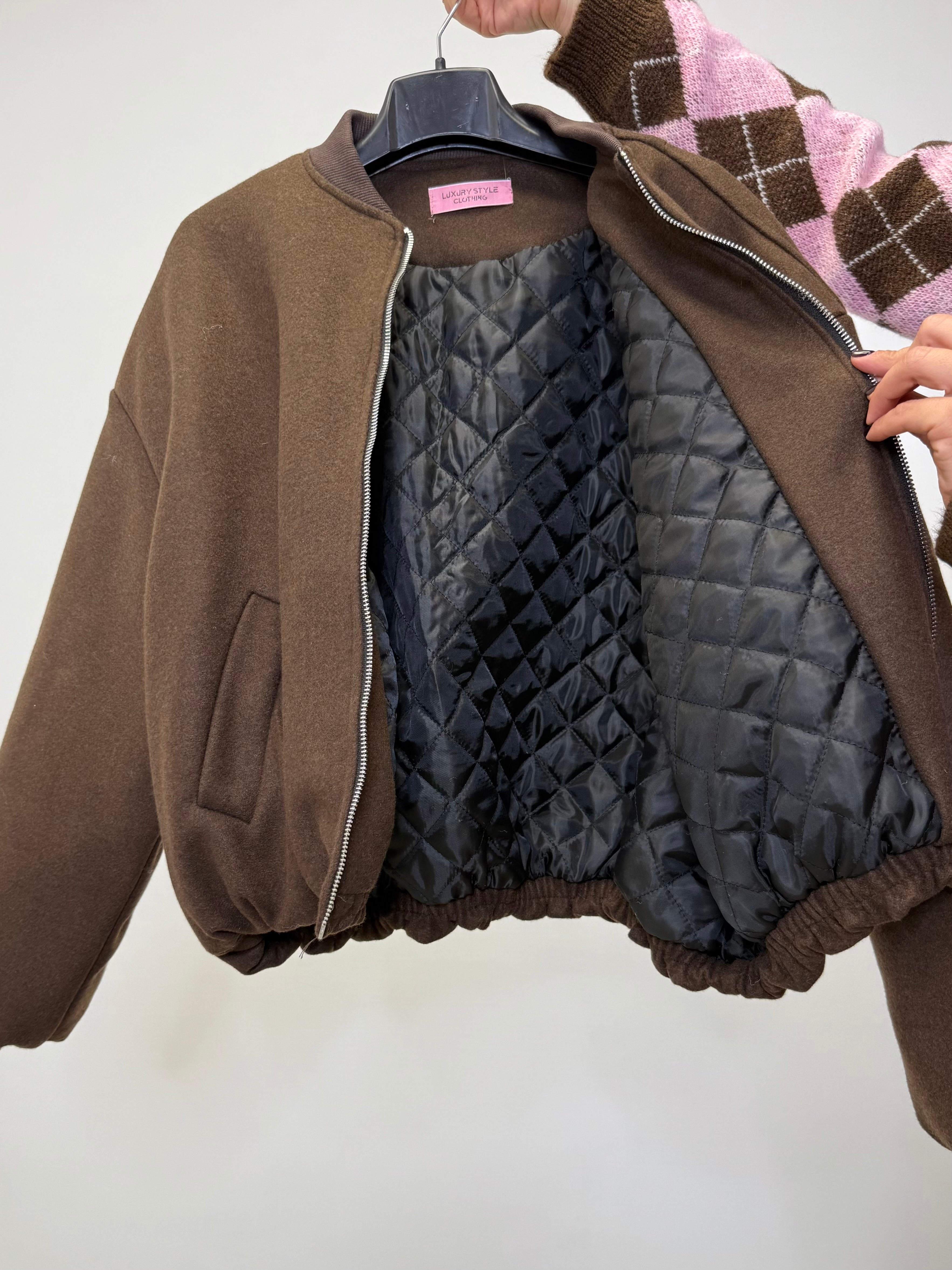 BOMBER PUFFER IN PANNO CON ZIP 6809