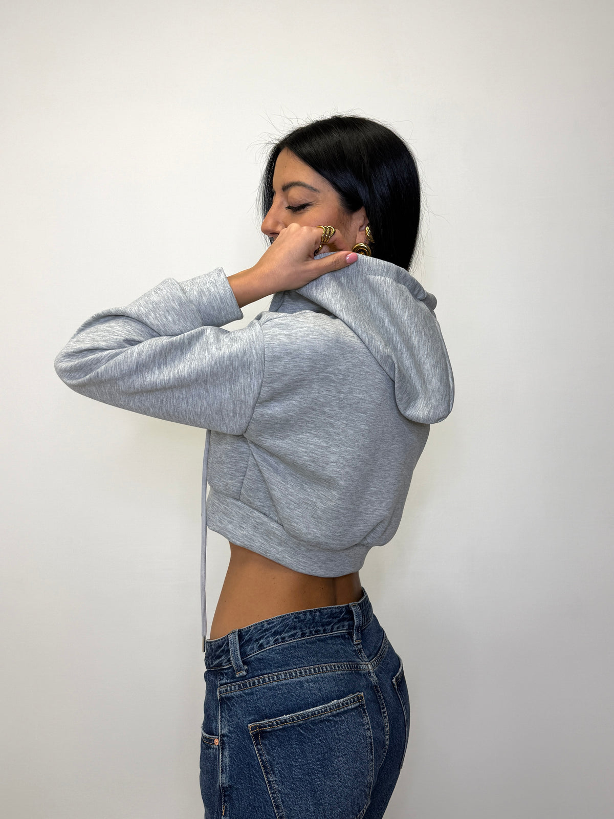 FELPA CROP CON ZIP 5586