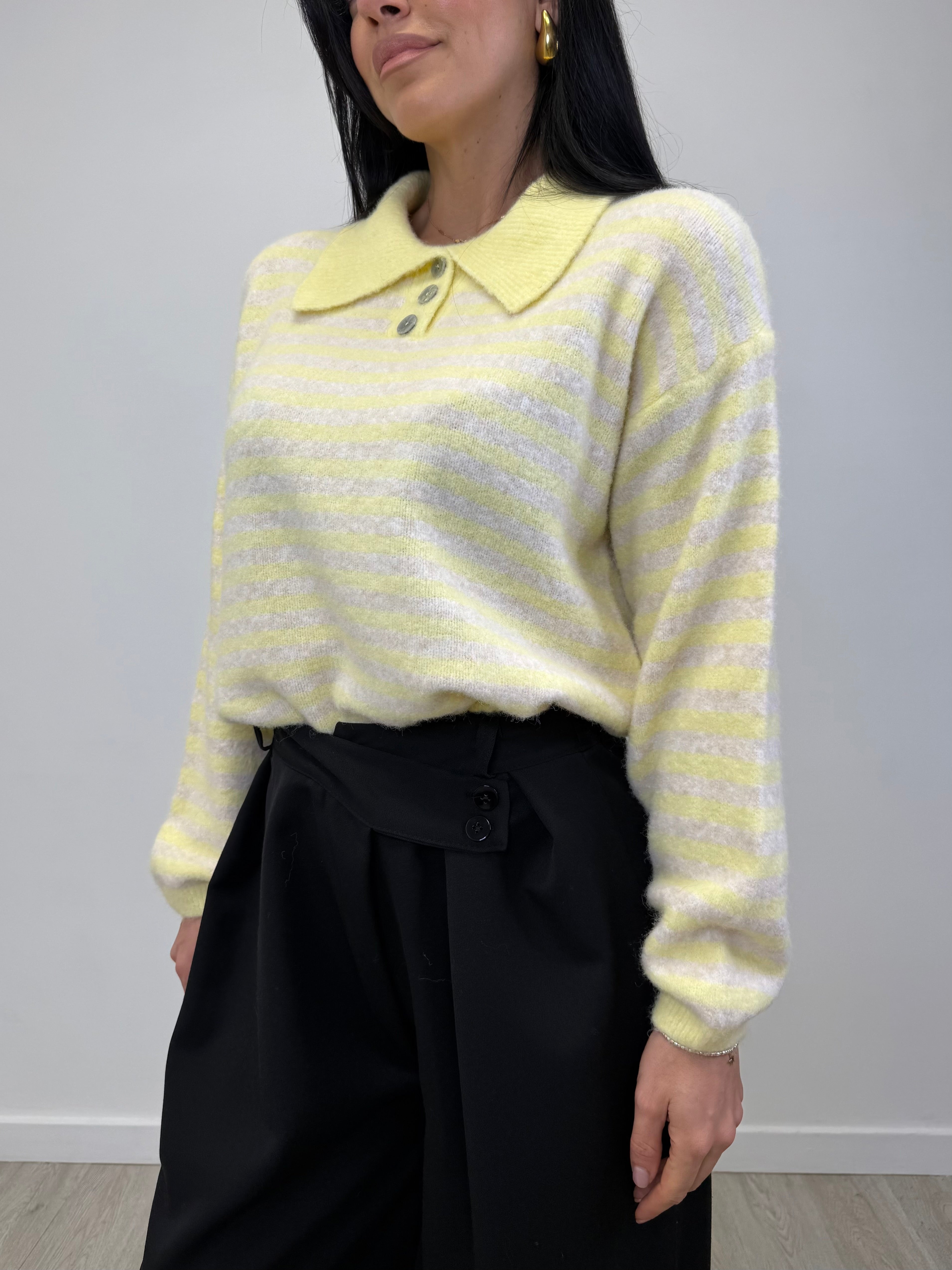 POLO MISTO LANA A RIGHE 33896