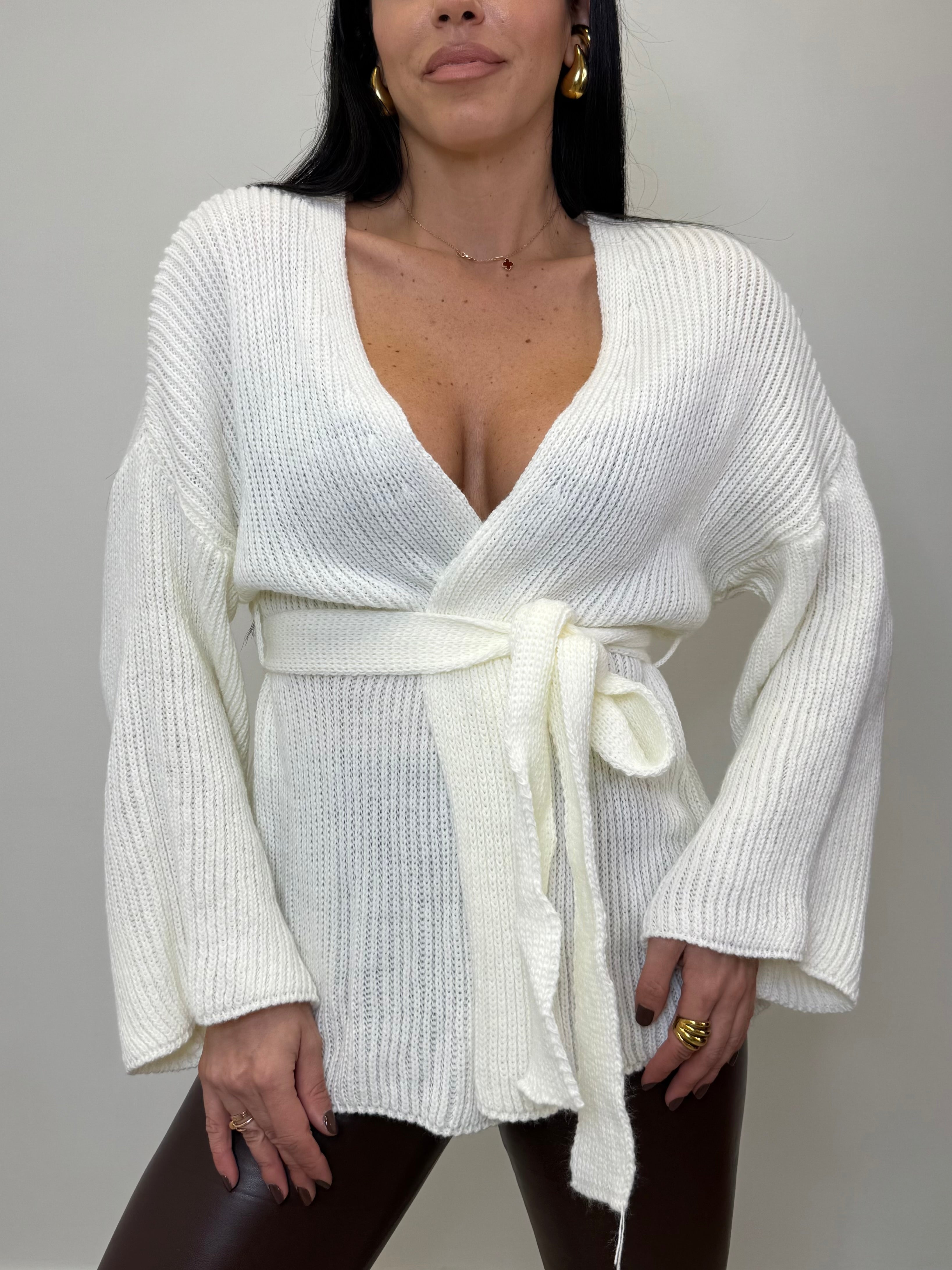 CARDIGAN KIMONO EFFETTO LANA 8755