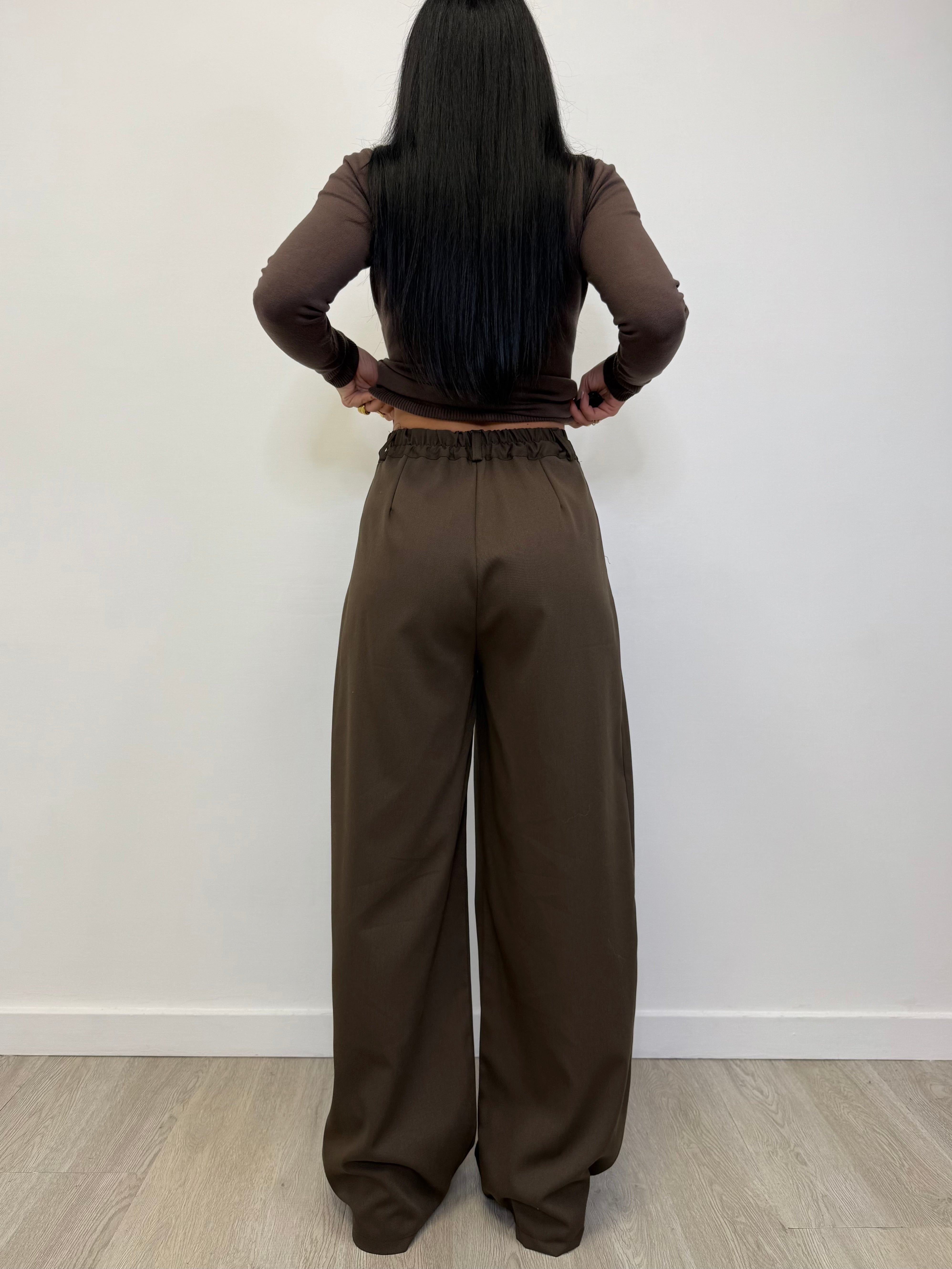 PANTALONE PALAZZO CON PINCES 9245