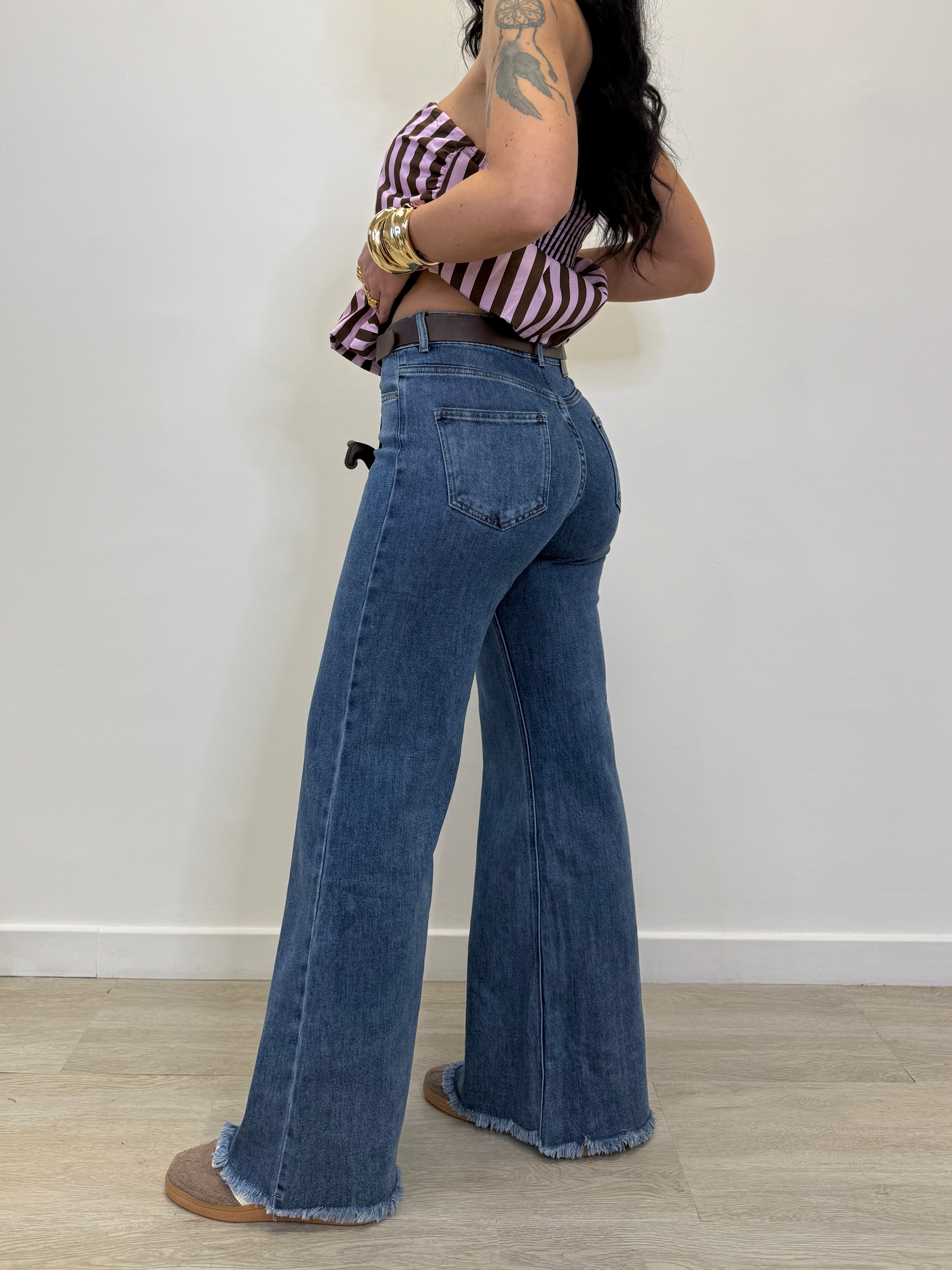 JEANS A ZAMPA ELASTICIZZATO 5727