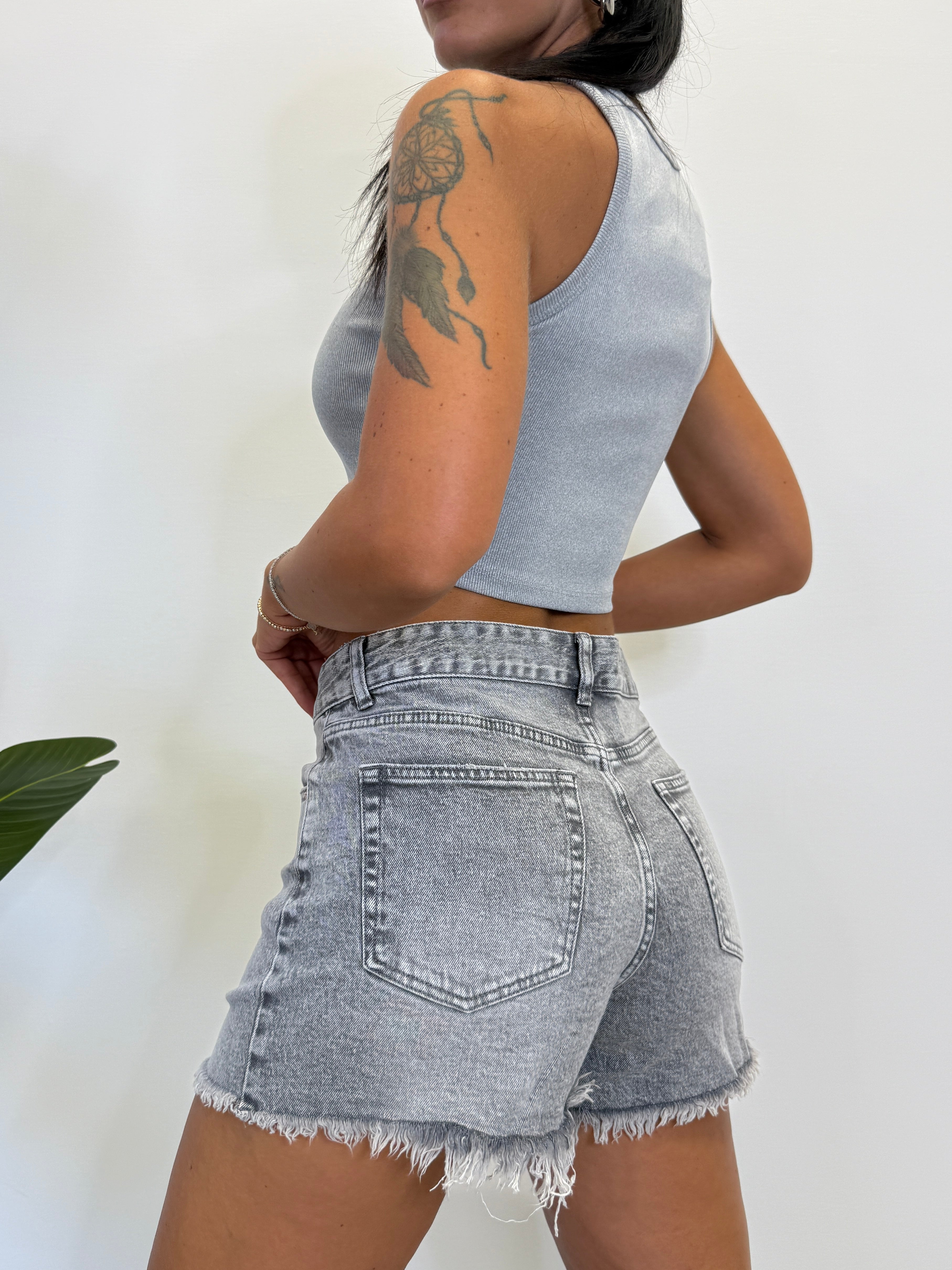 SHORT JEANS GRIGIO 7000-5