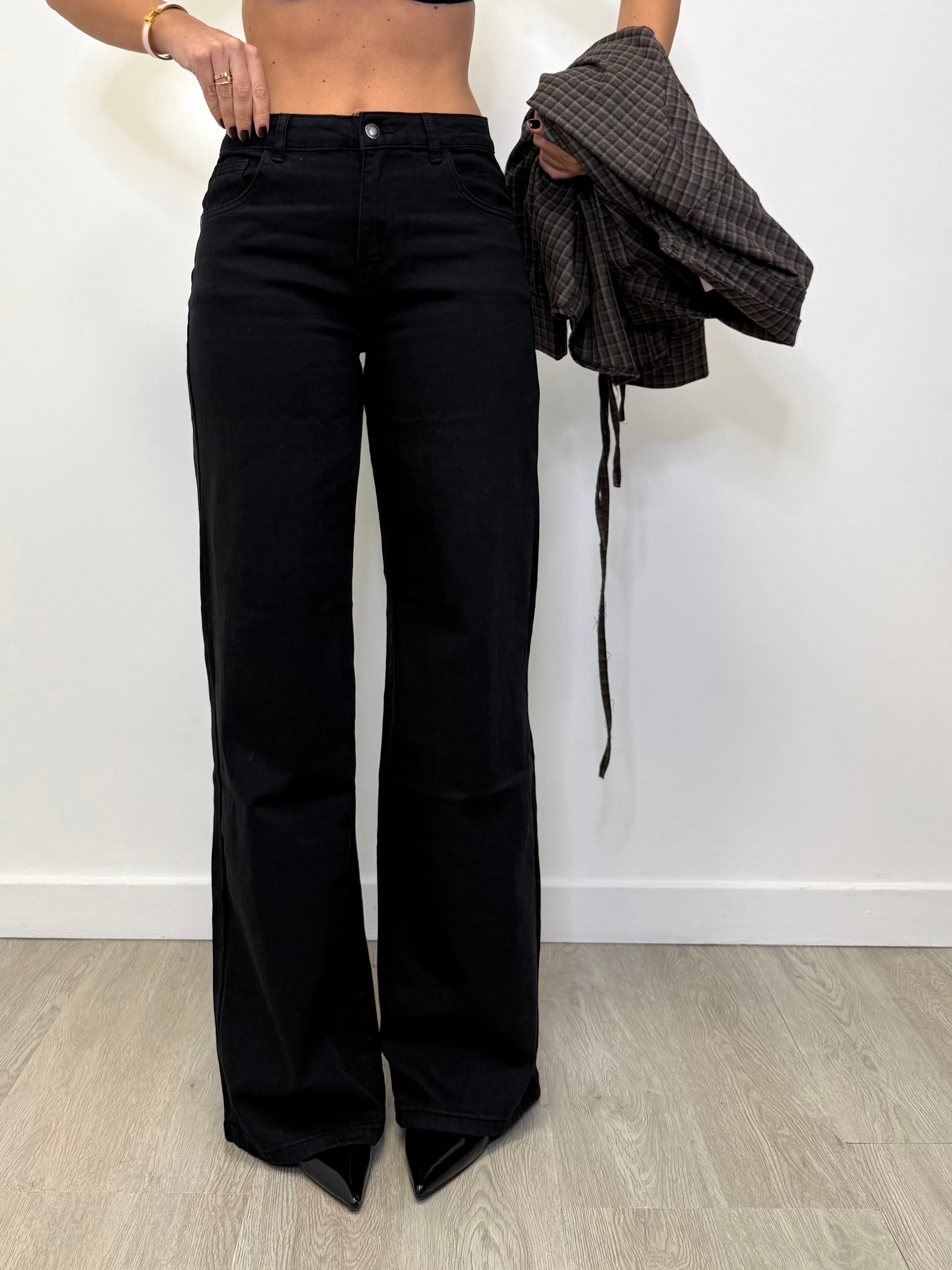 JEANS PALAZZO NERO T891