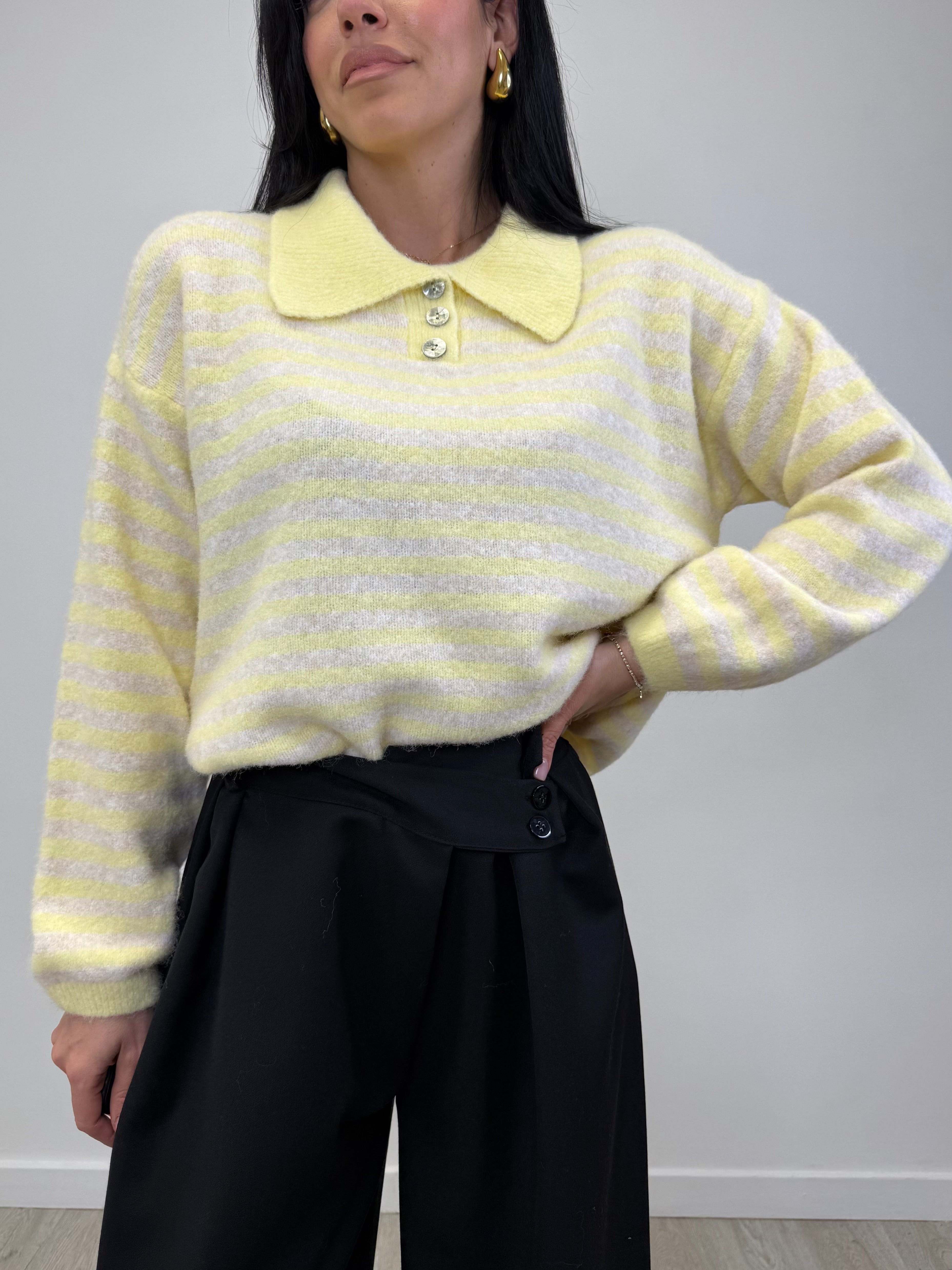 POLO MISTO LANA A RIGHE 33896