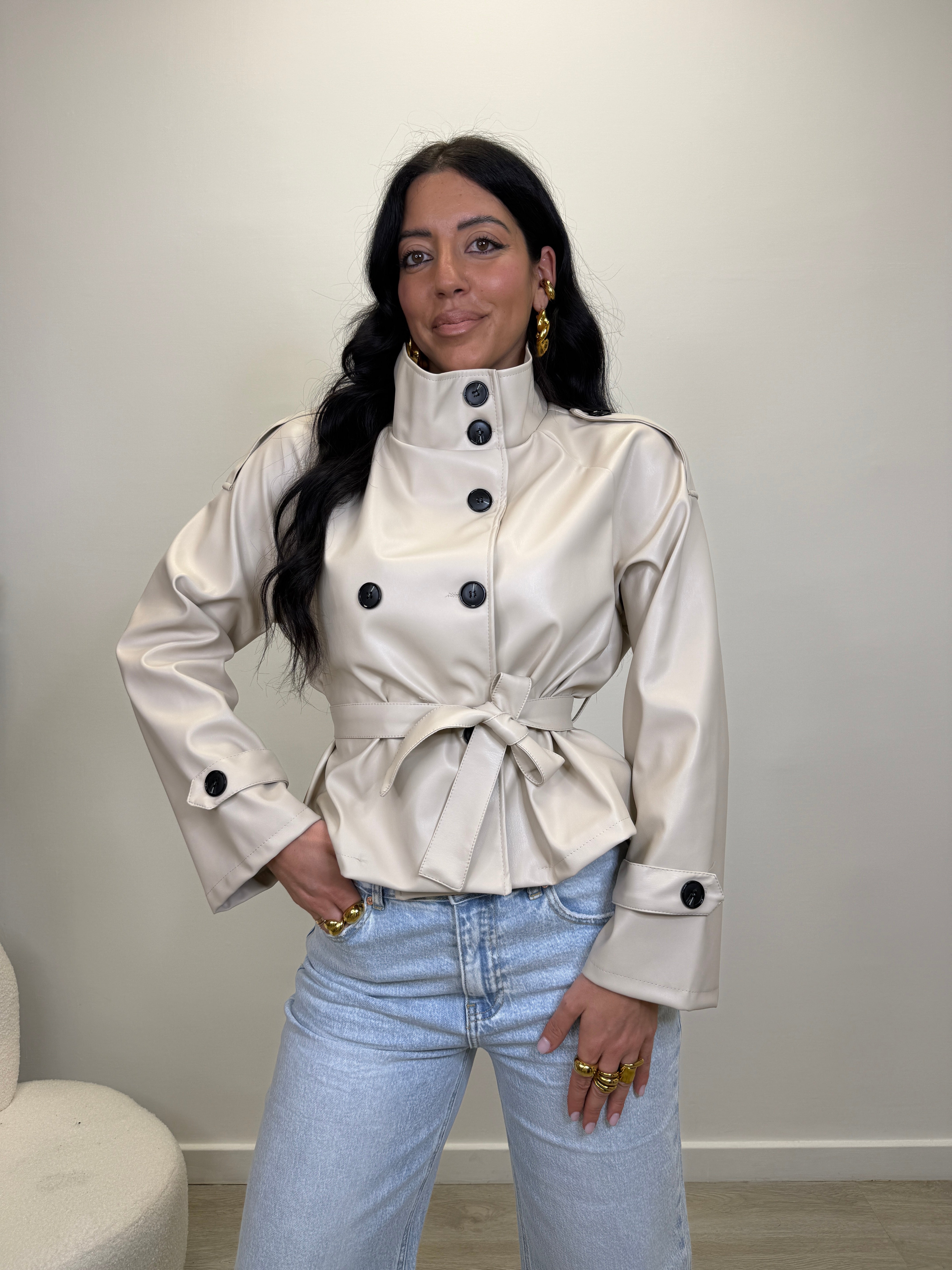 TRENCH MIDI SIMIL PELLE 4650