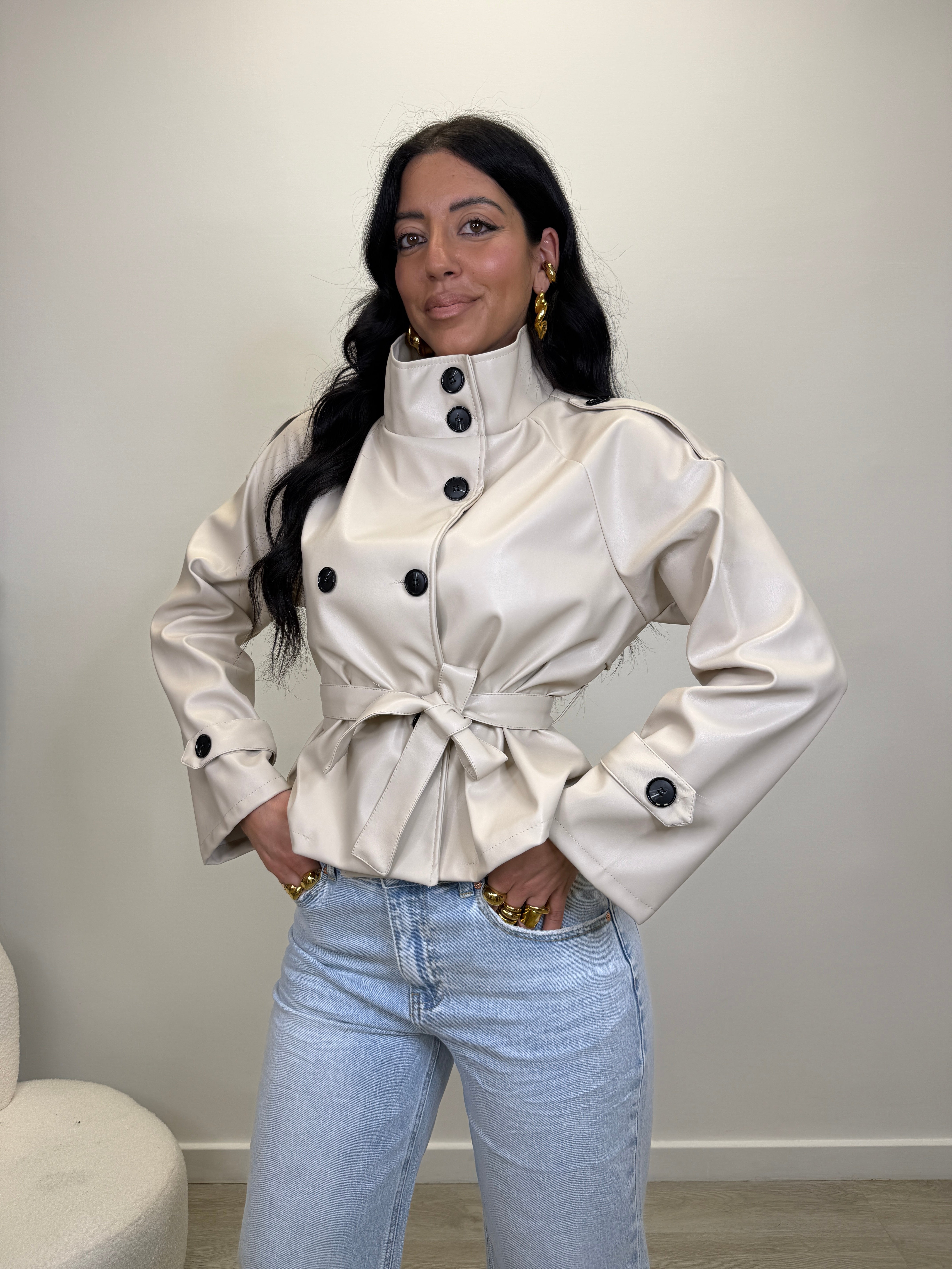 TRENCH MIDI SIMIL PELLE 4650