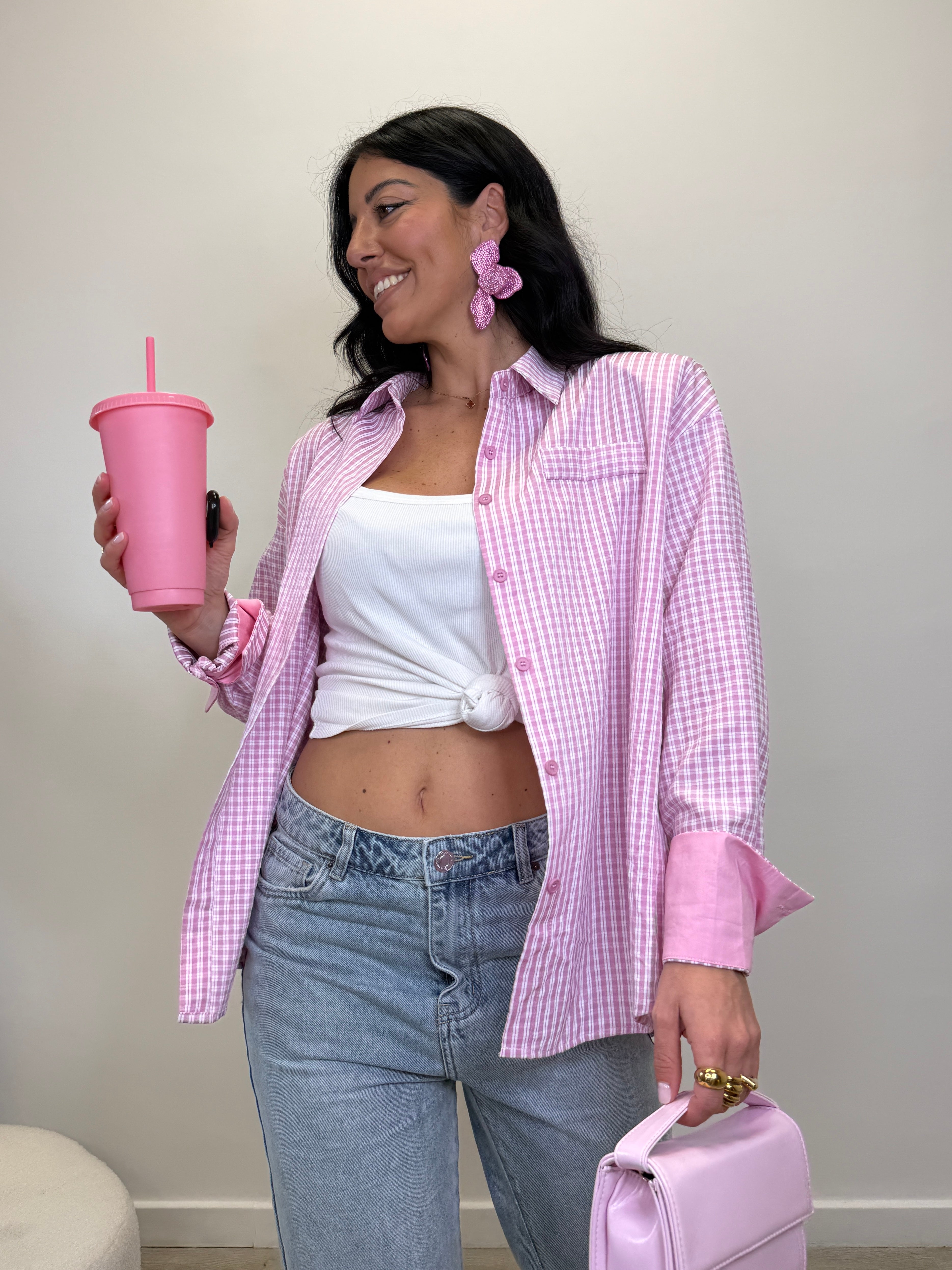 CAMICIA QUADRETTI ROSA 2764