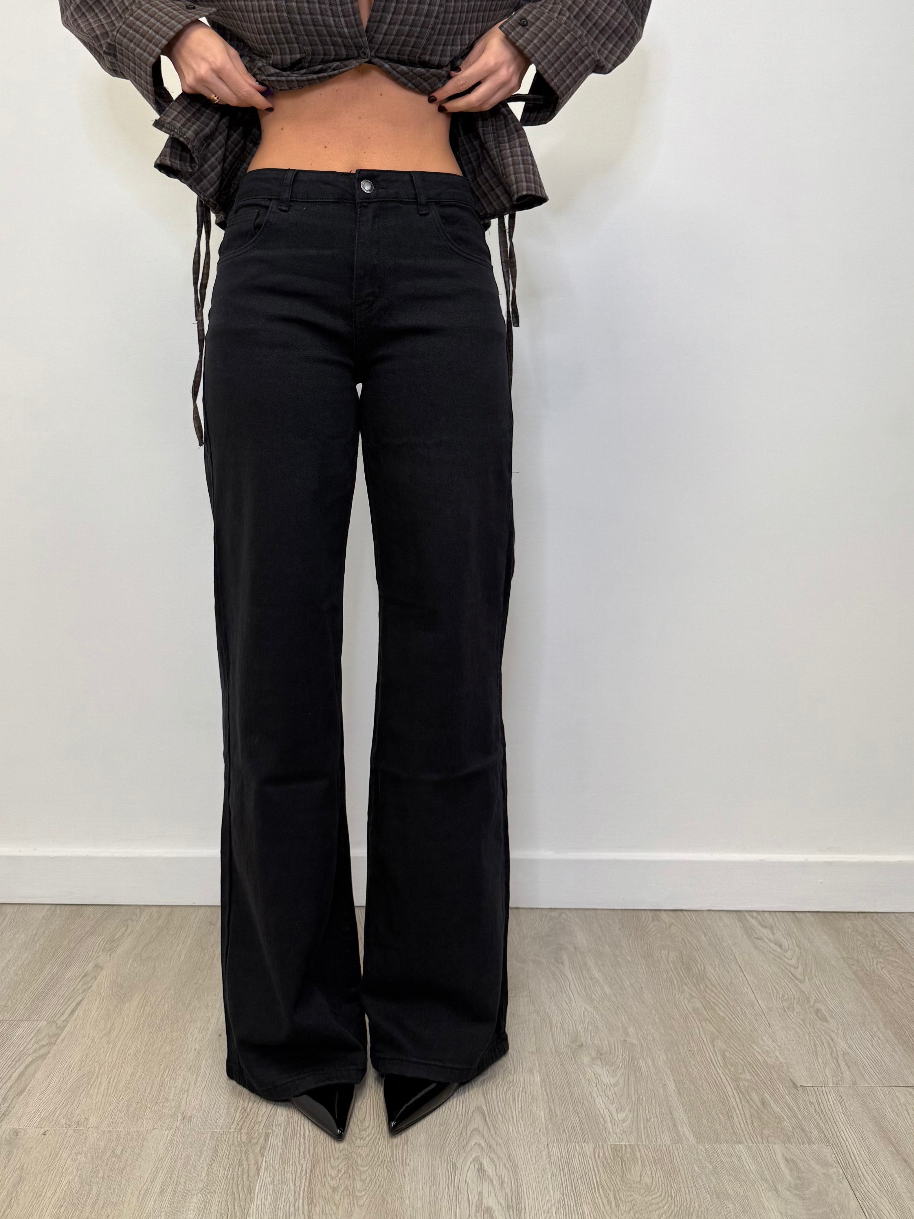 JEANS PALAZZO NERO T891