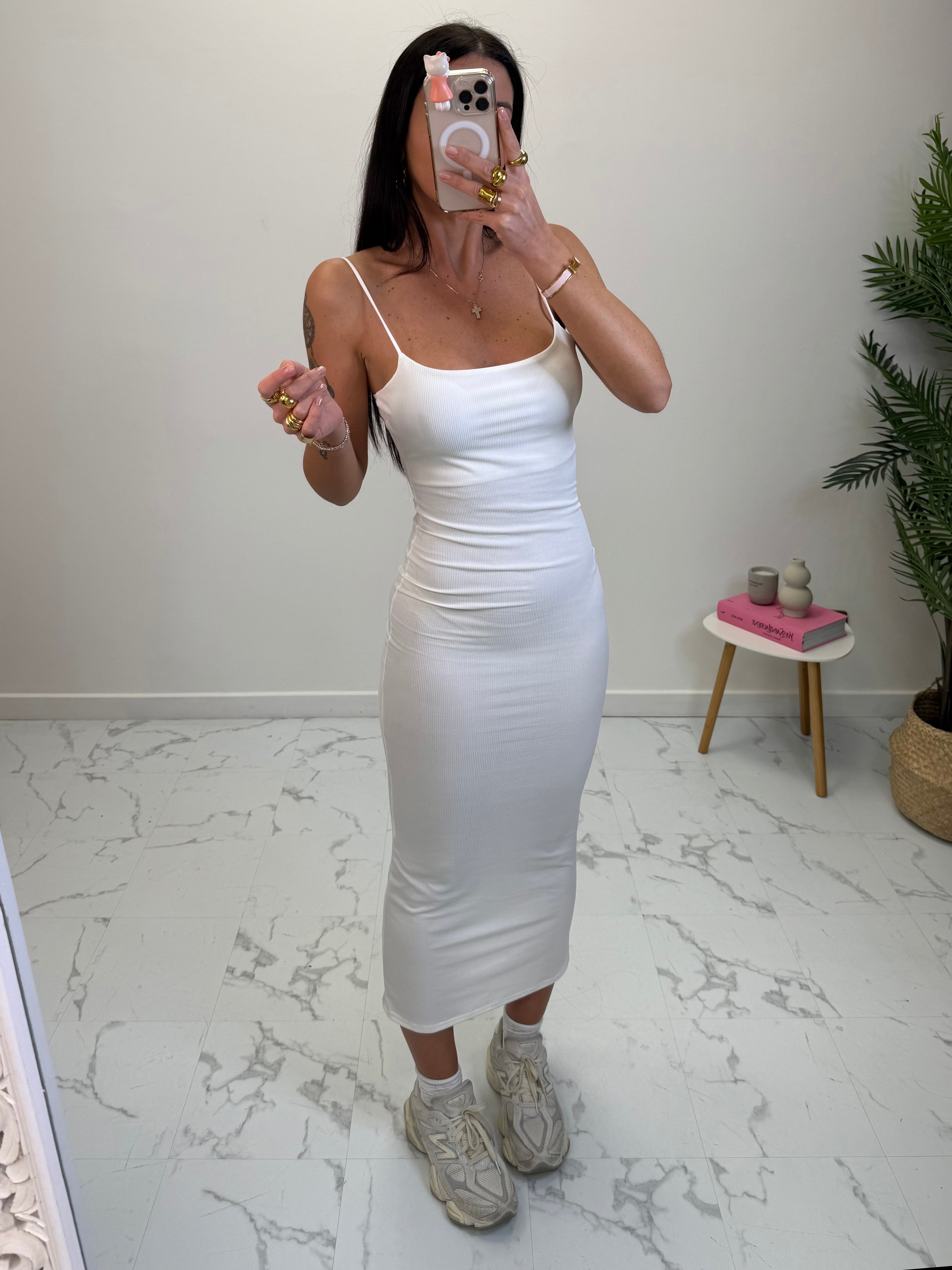 ABITO LUNGO A COSTINE CON COPPE E BRETELLINE-10440