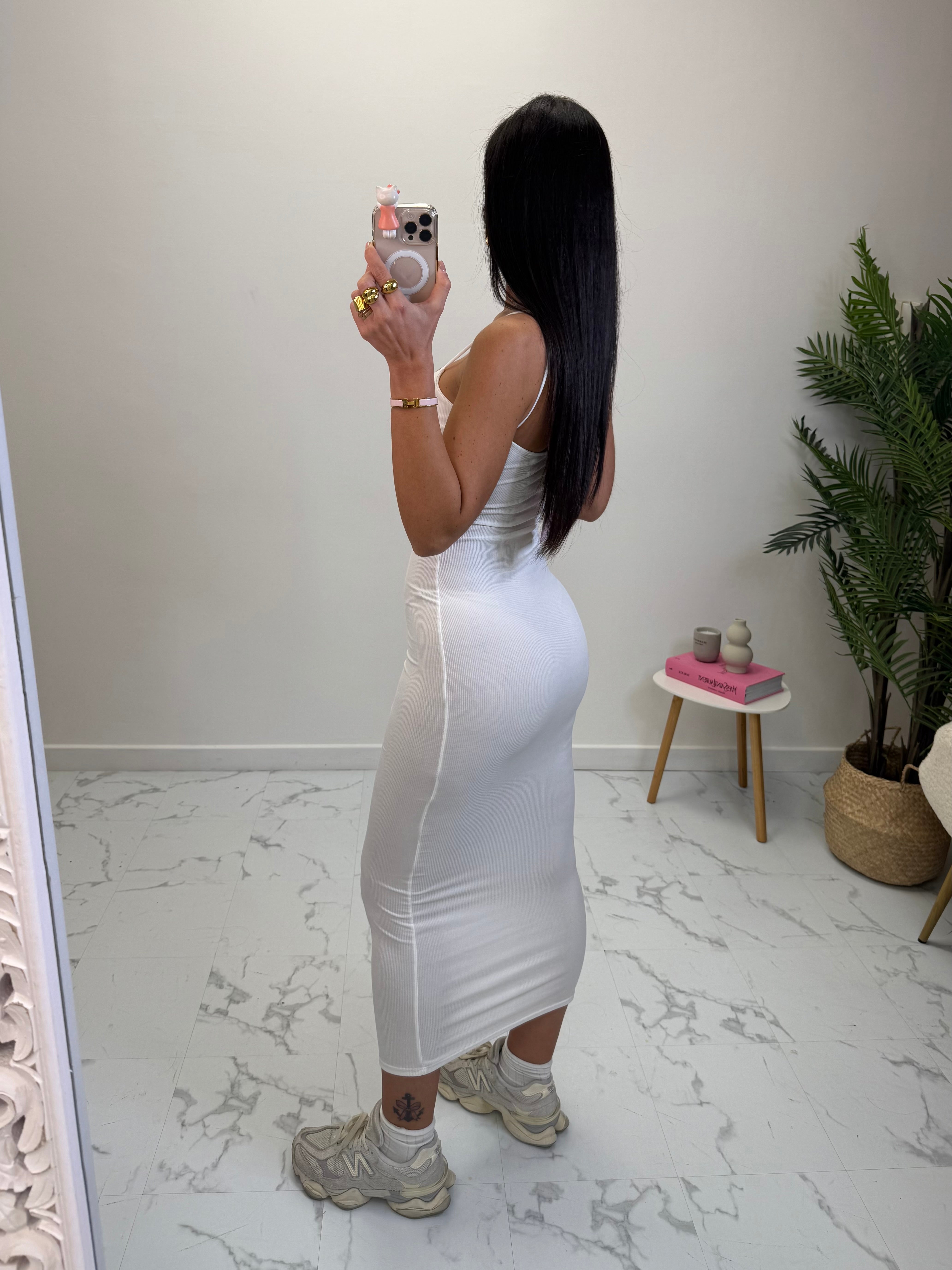 ABITO LUNGO A COSTINE CON COPPE E BRETELLINE-10440