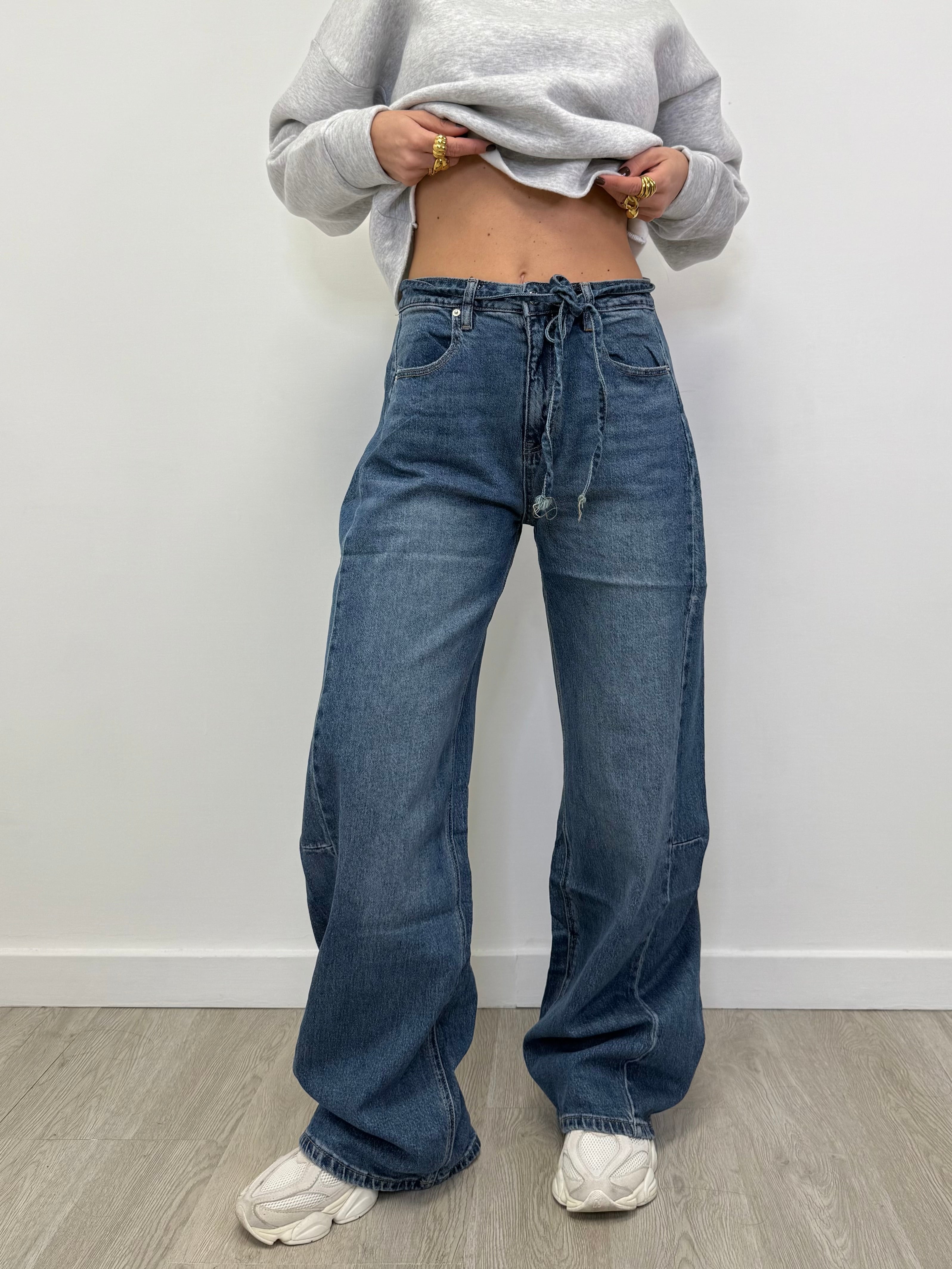 JEANS BAGGY PALAZZO CON LACCETTO 5026