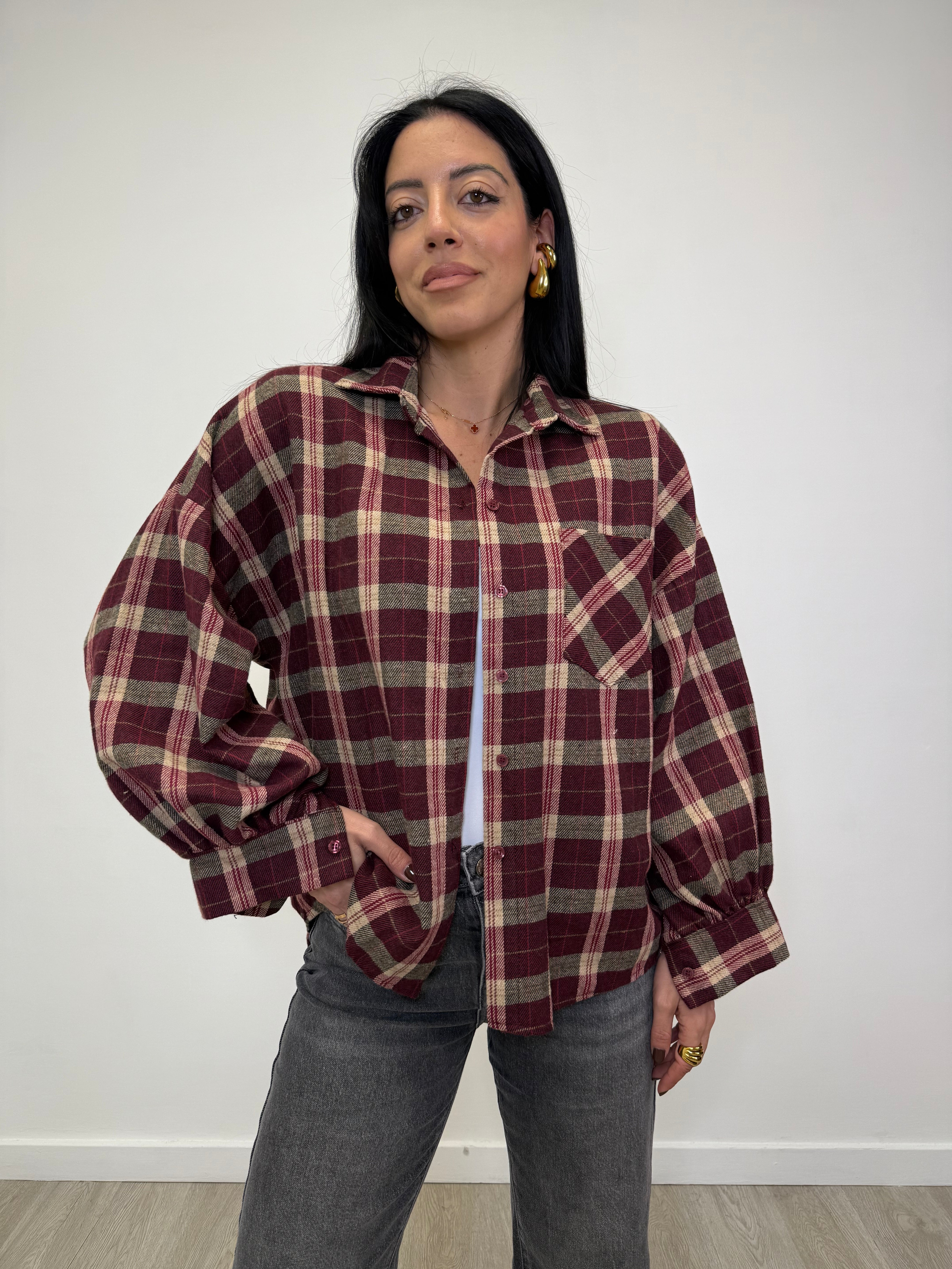 CAMICIA QUADRI BORDEAUX 24616