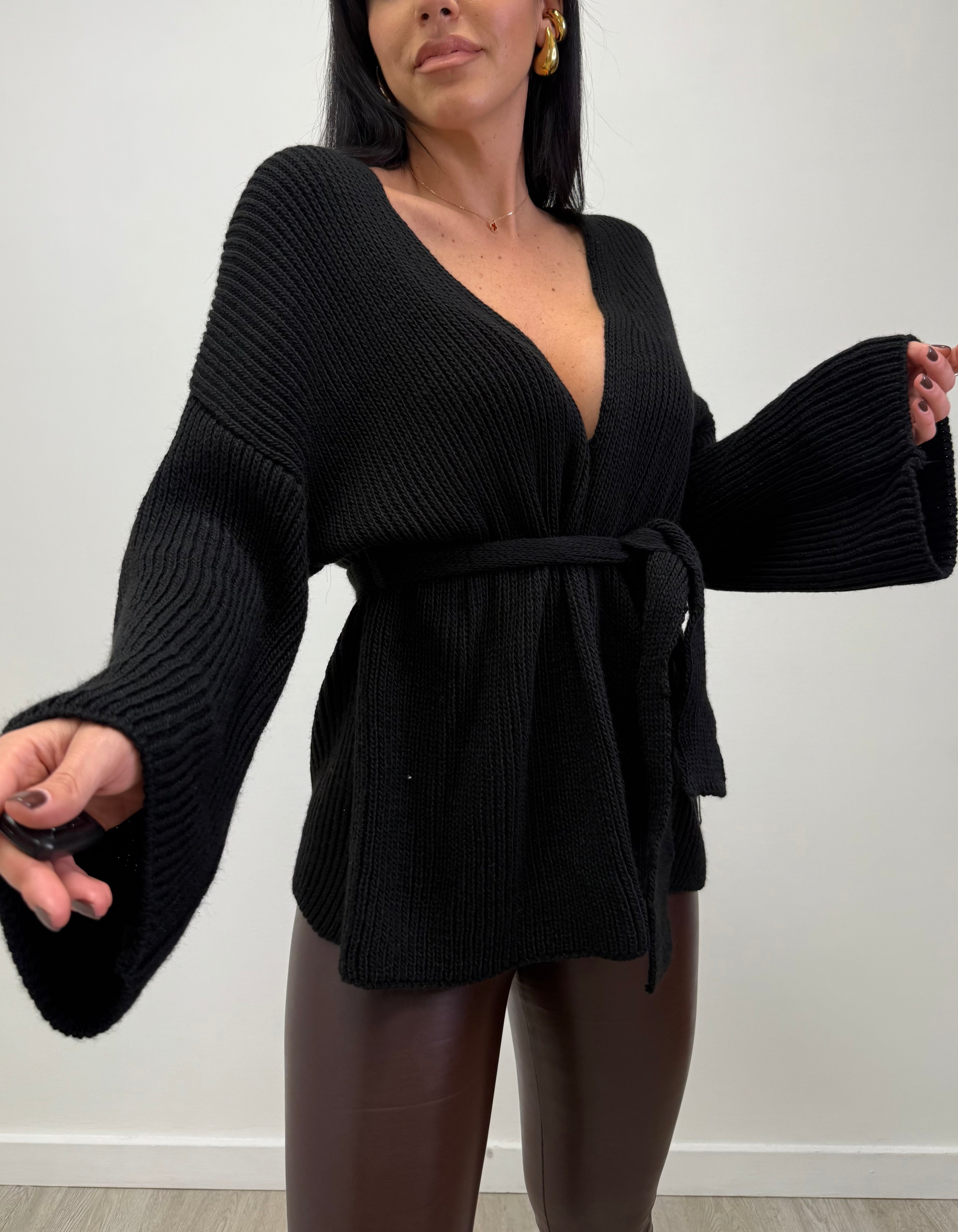 CARDIGAN KIMONO EFFETTO LANA 8755