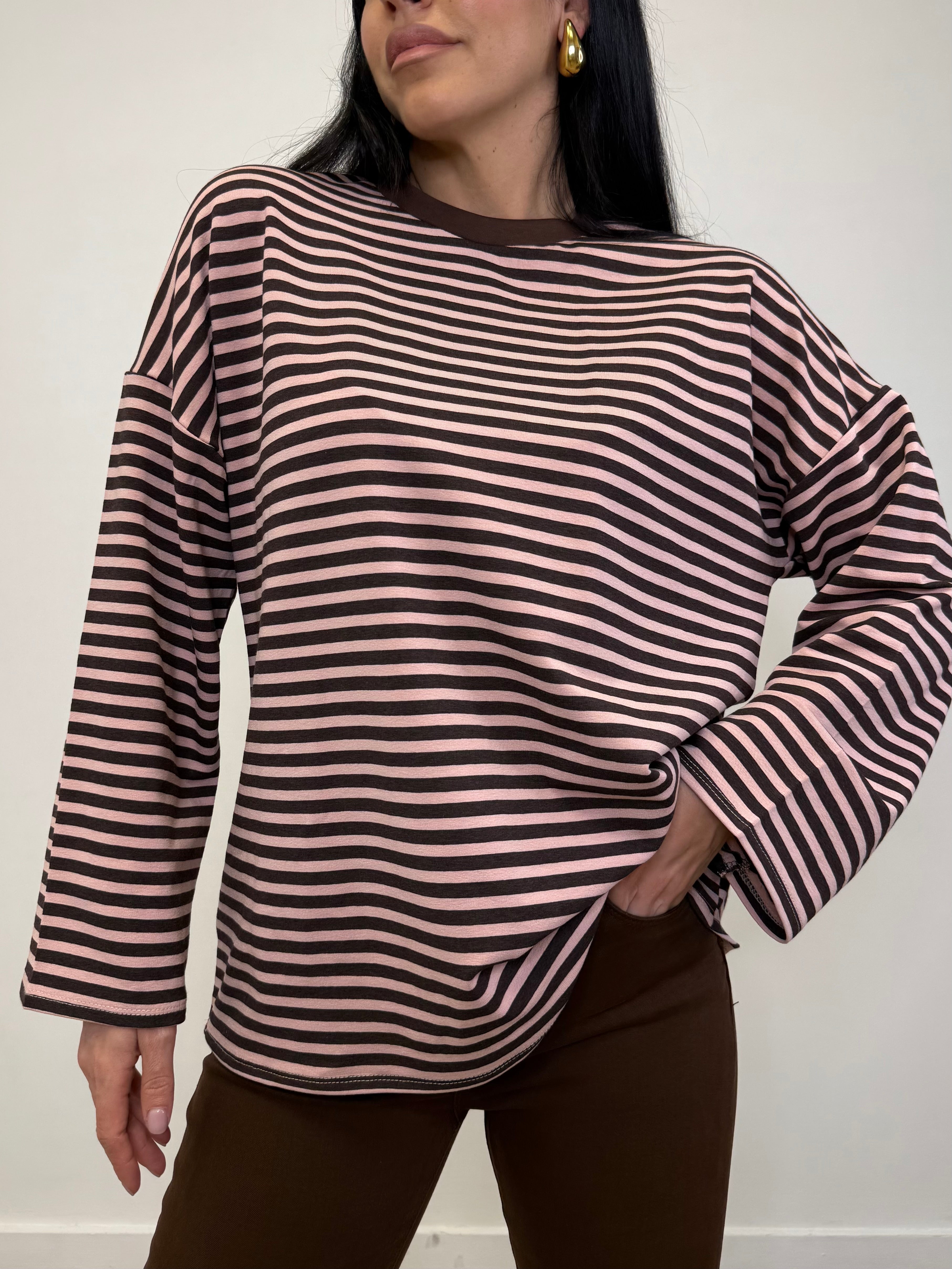 MAGLIA A RIGHE GIROCOLLO 37990