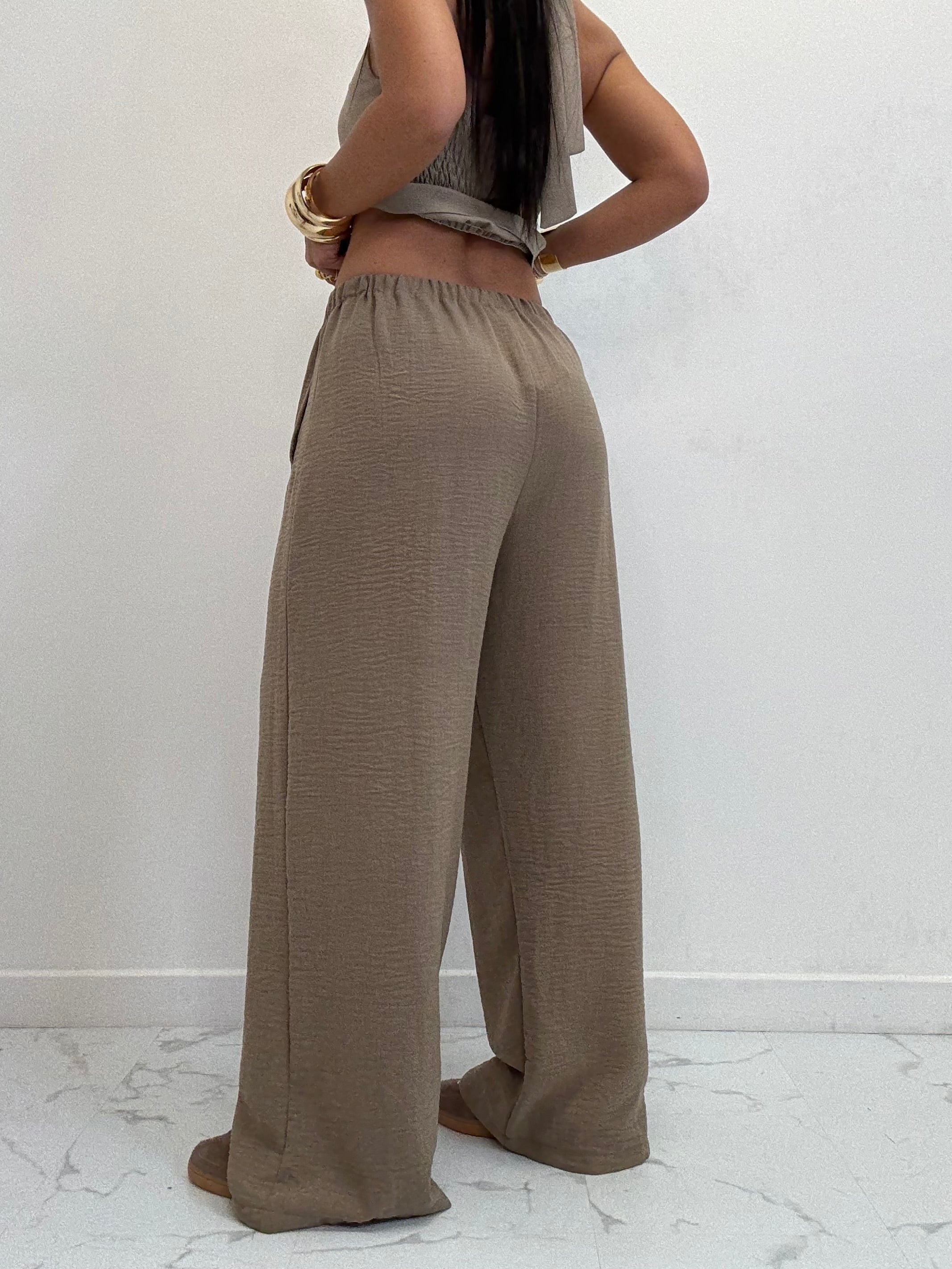 PANTALONE PALAZZO IN CREPE' CON COULISSE 5986