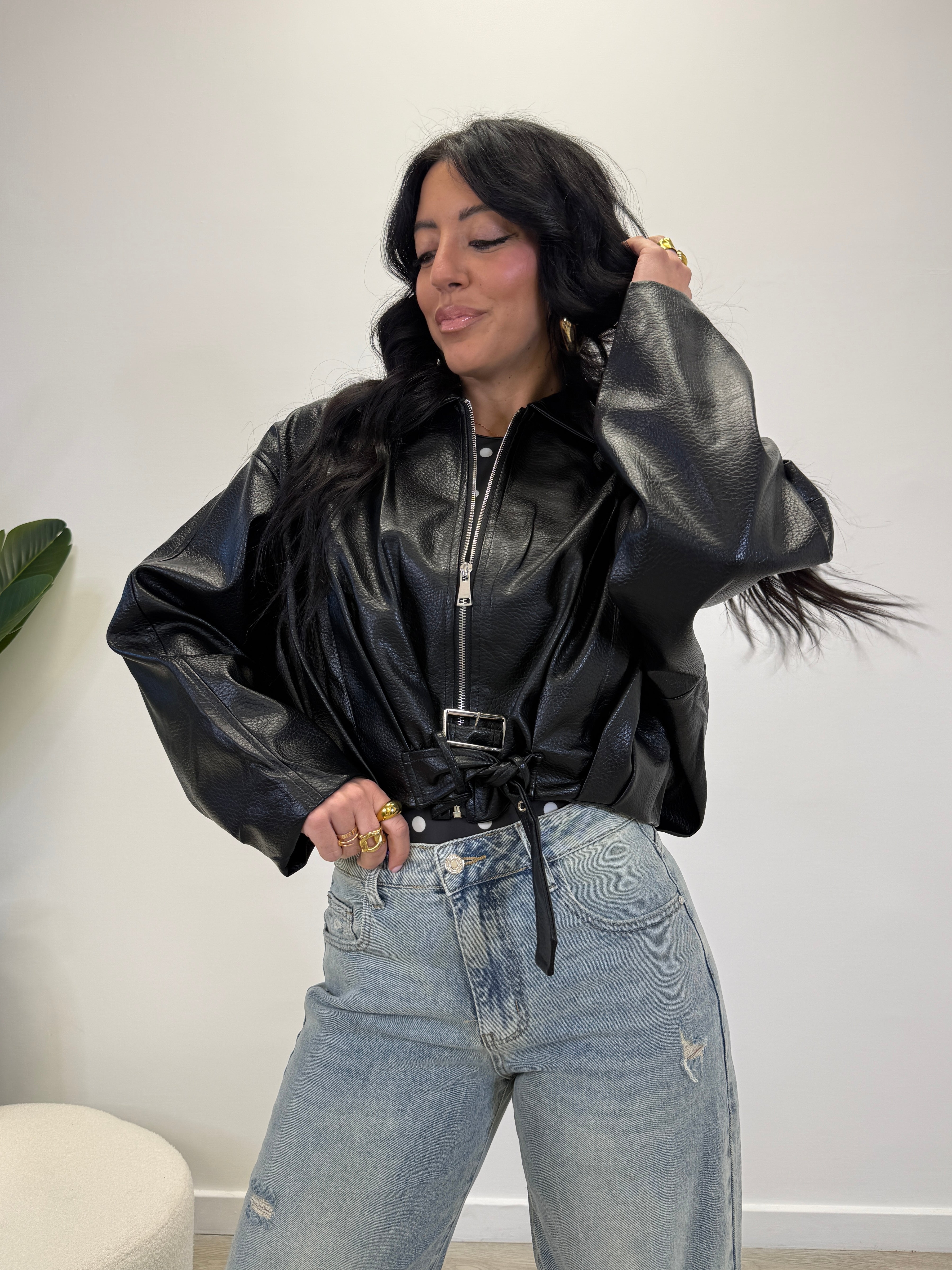 BOMBER EFETTO PELLE 91