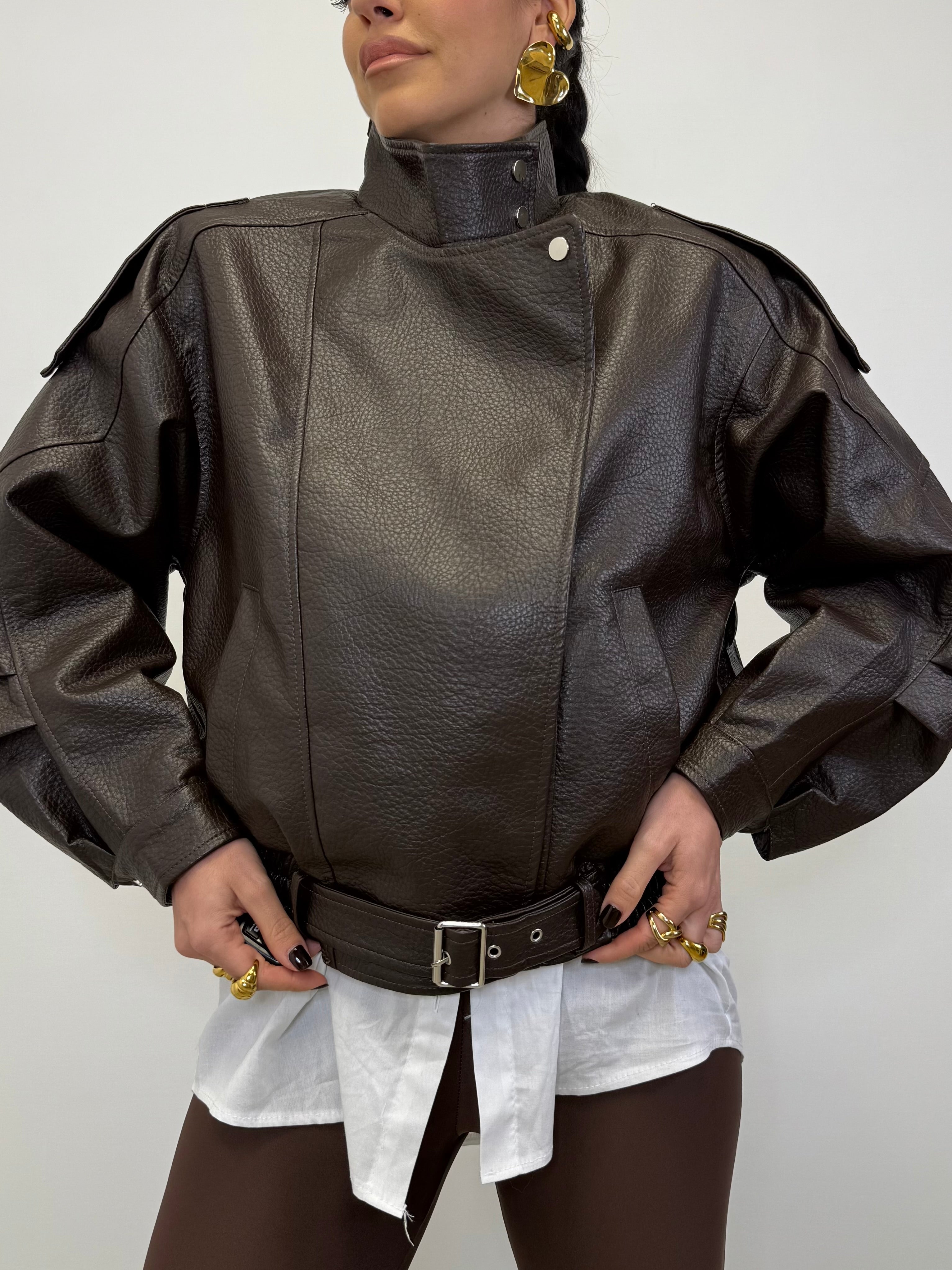 CHIODO EFFETTO PELLE MARTELLATA 6680