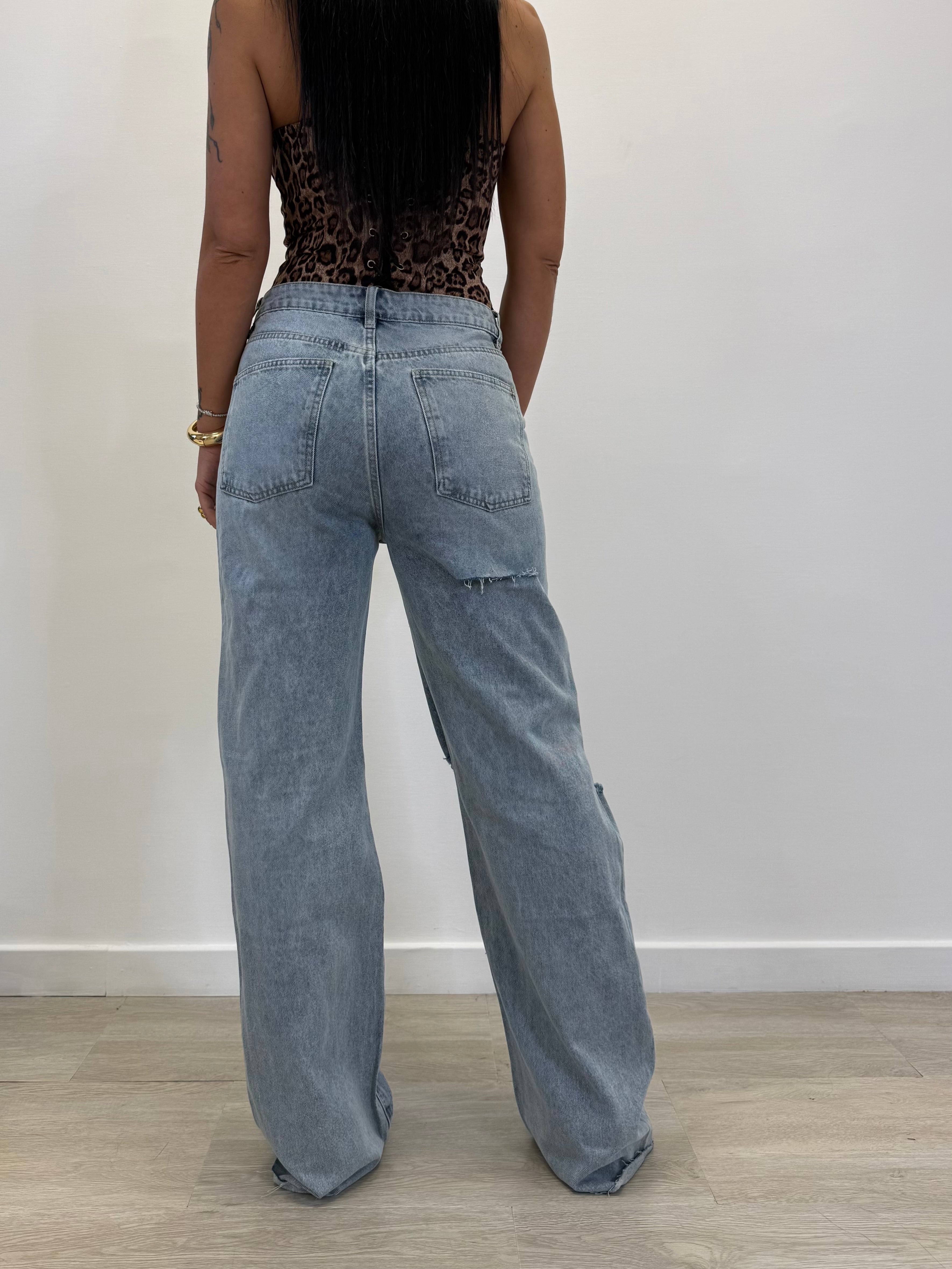 JEANS PALAZZO RIPPED 8657