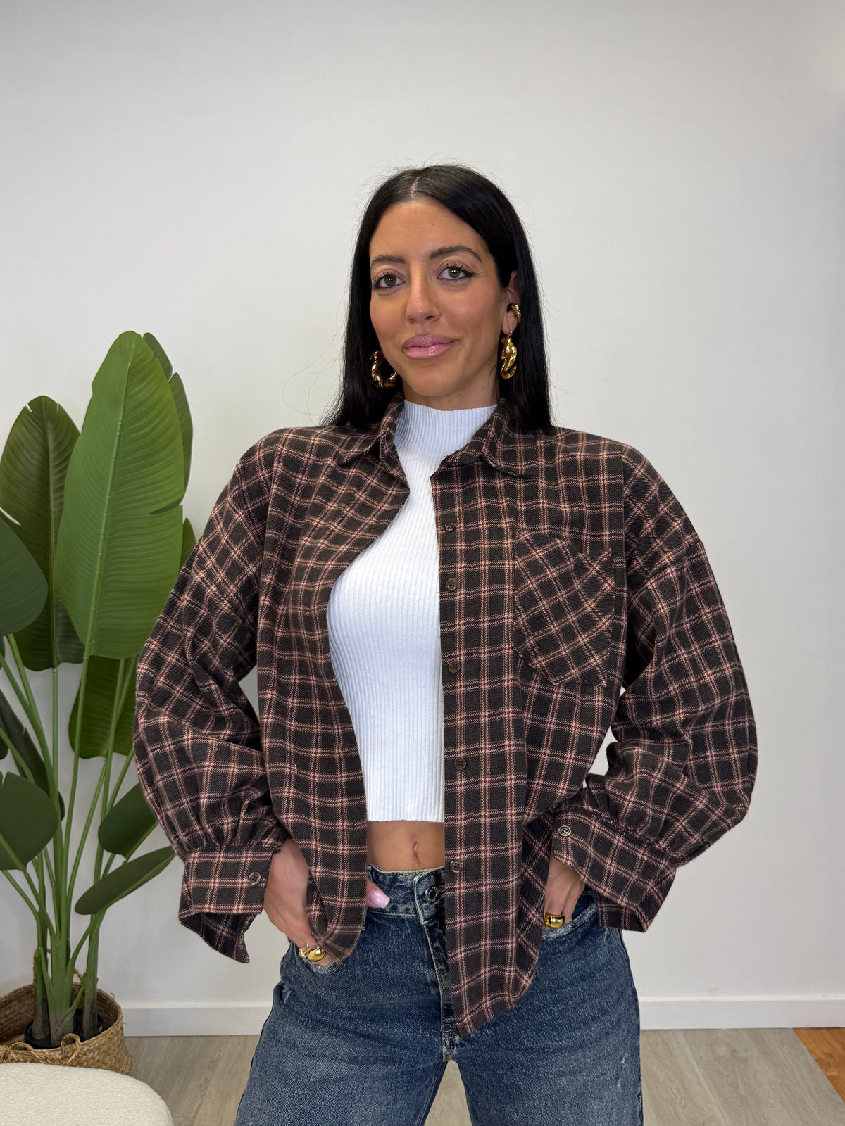 CAMICIA A QUADRI CHOCO/BORDEAUX 24616