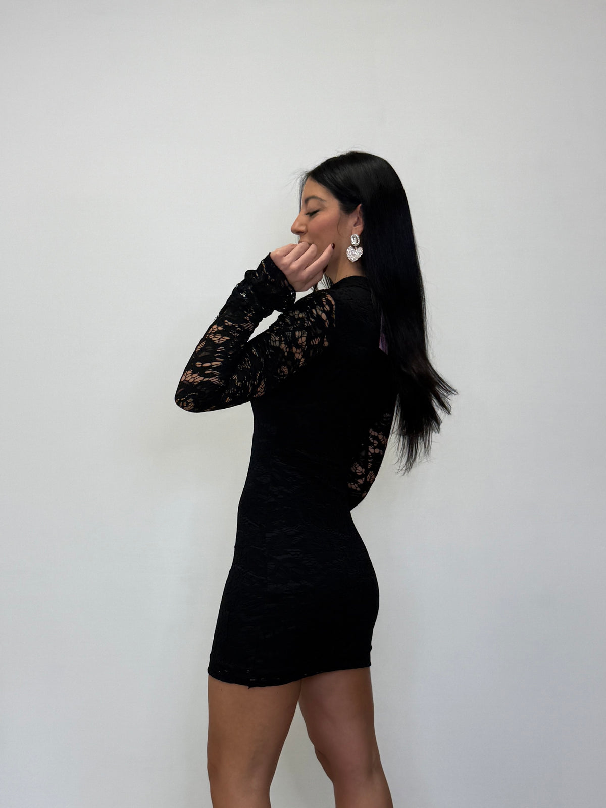 MINI DRESS IN PIZZO SCOLLO A GOCCIA 1400