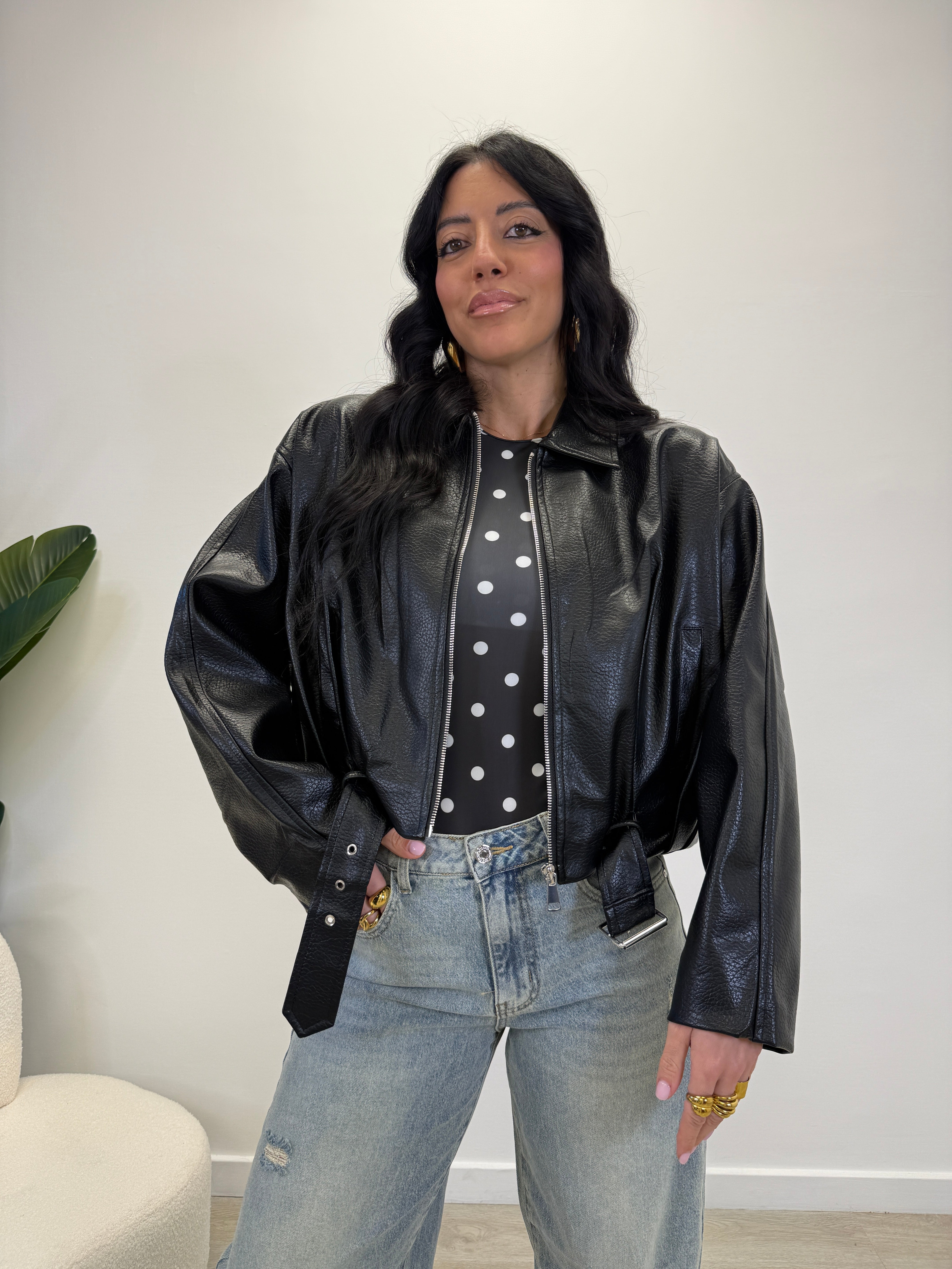 BOMBER EFETTO PELLE 91