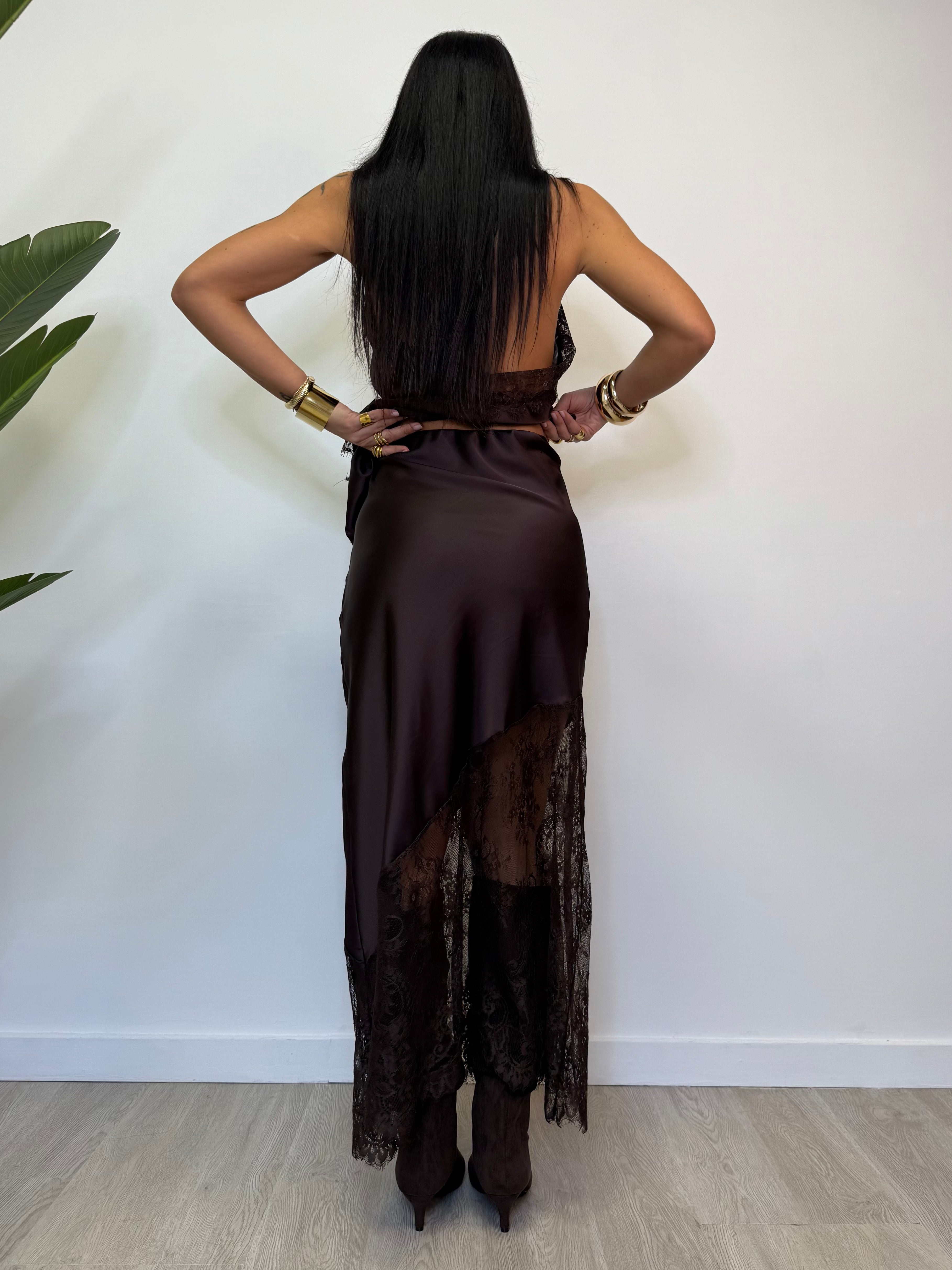 GONNA IN RASO E PIZZO 7250