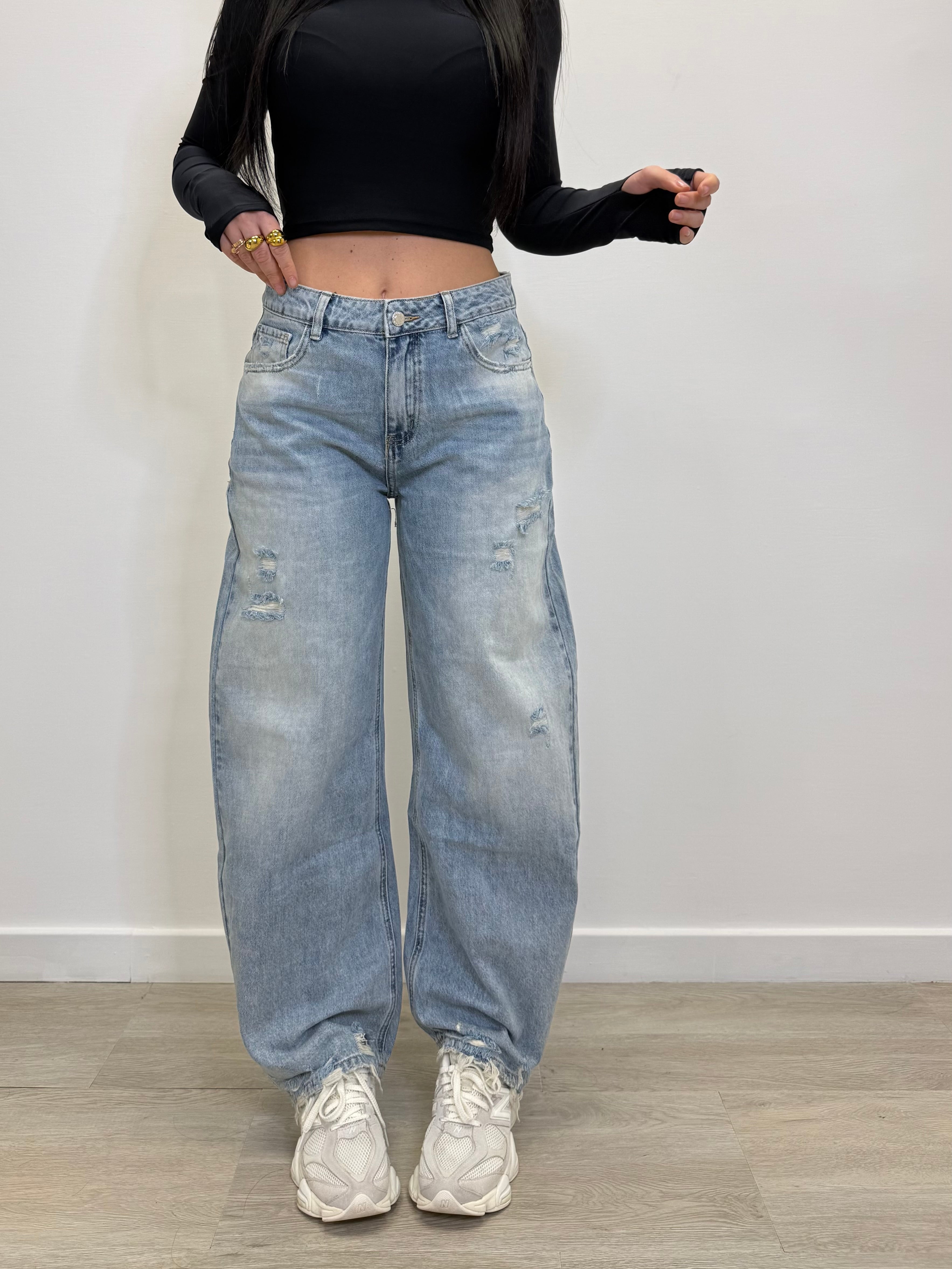JEANS BAGGY CON STRAPPI 127
