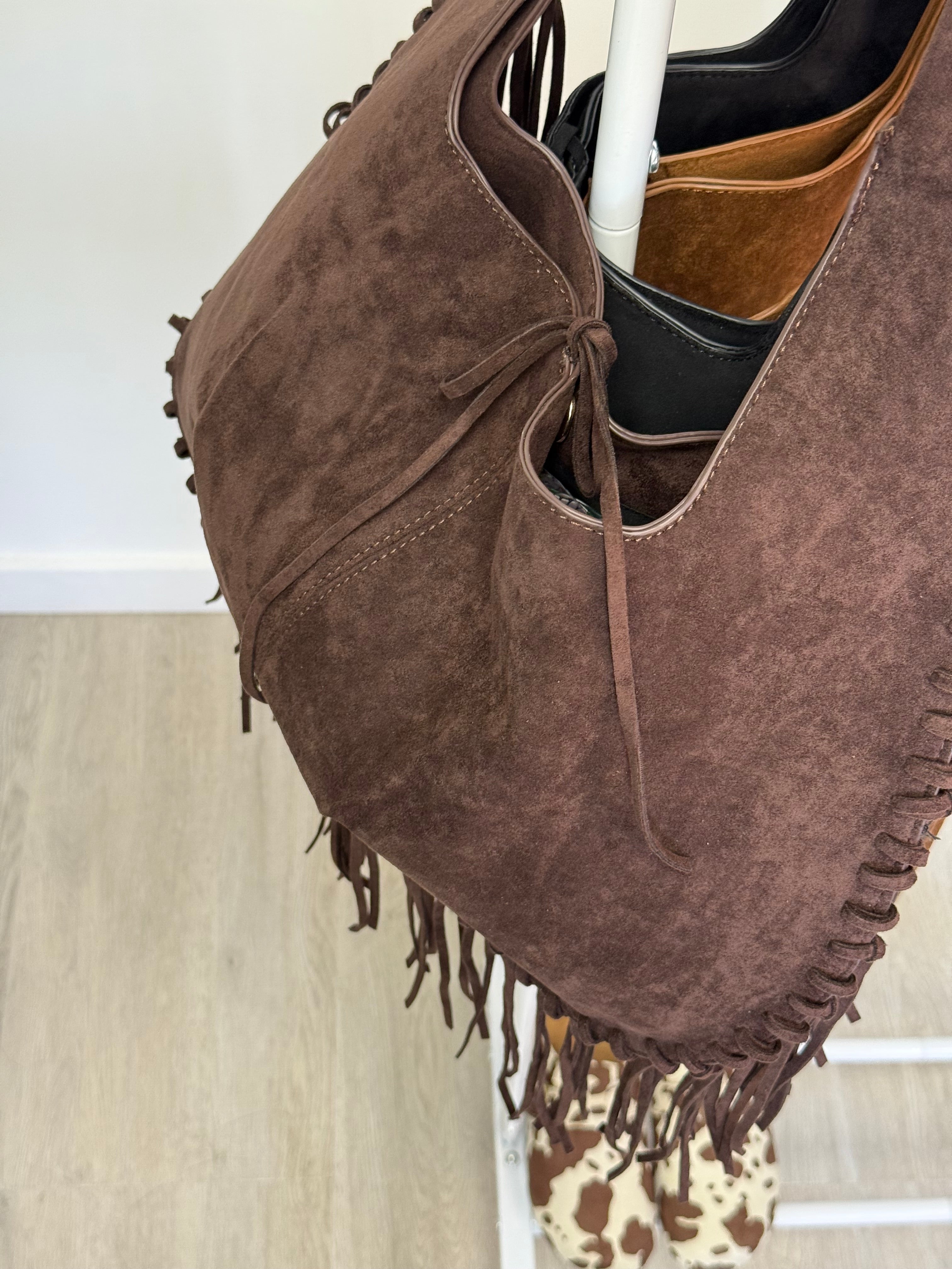 BAG CON FRANGE IN SUEDE 2318