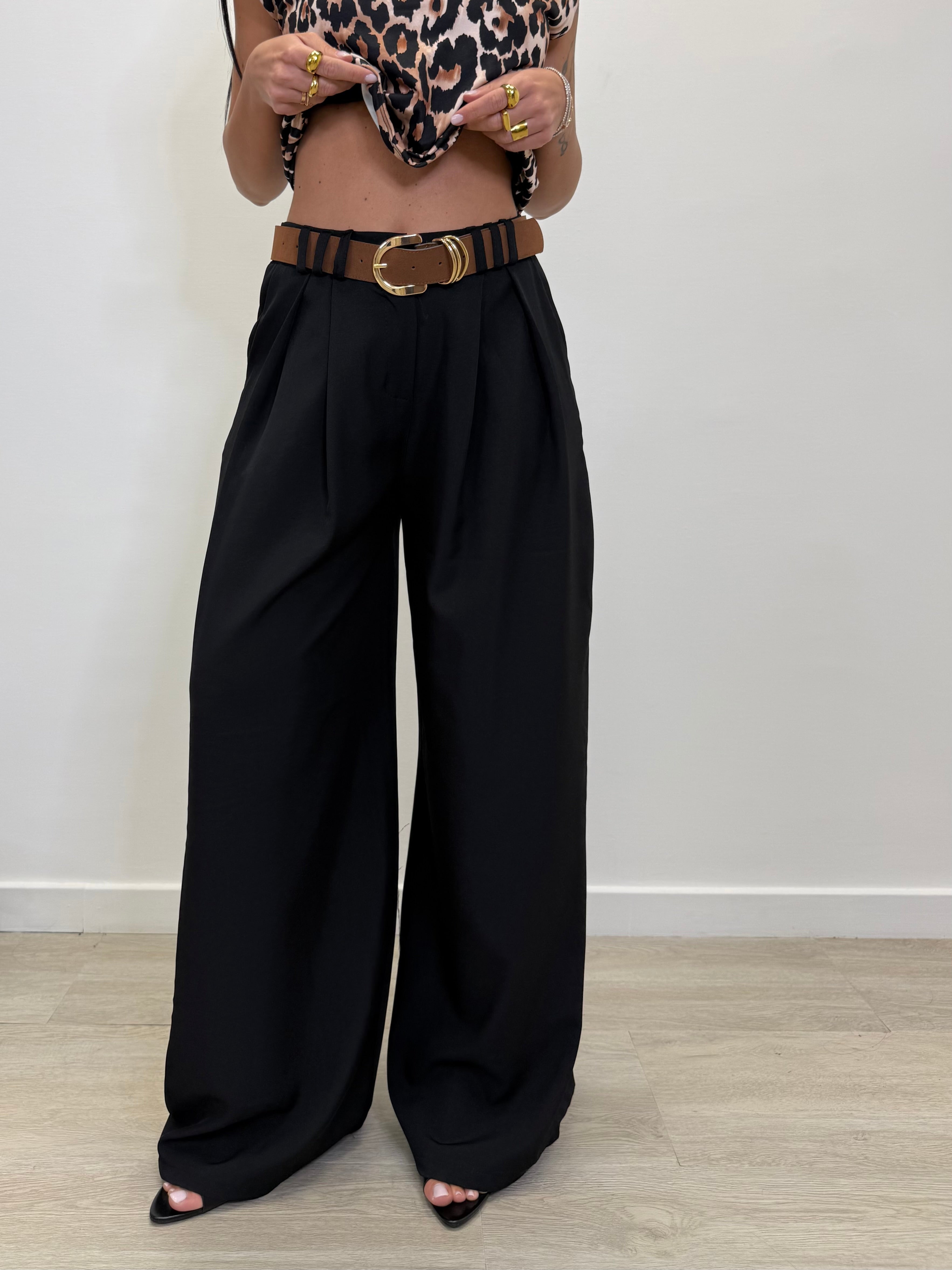 PANTALONE PALAZZO CON CINTA 19626