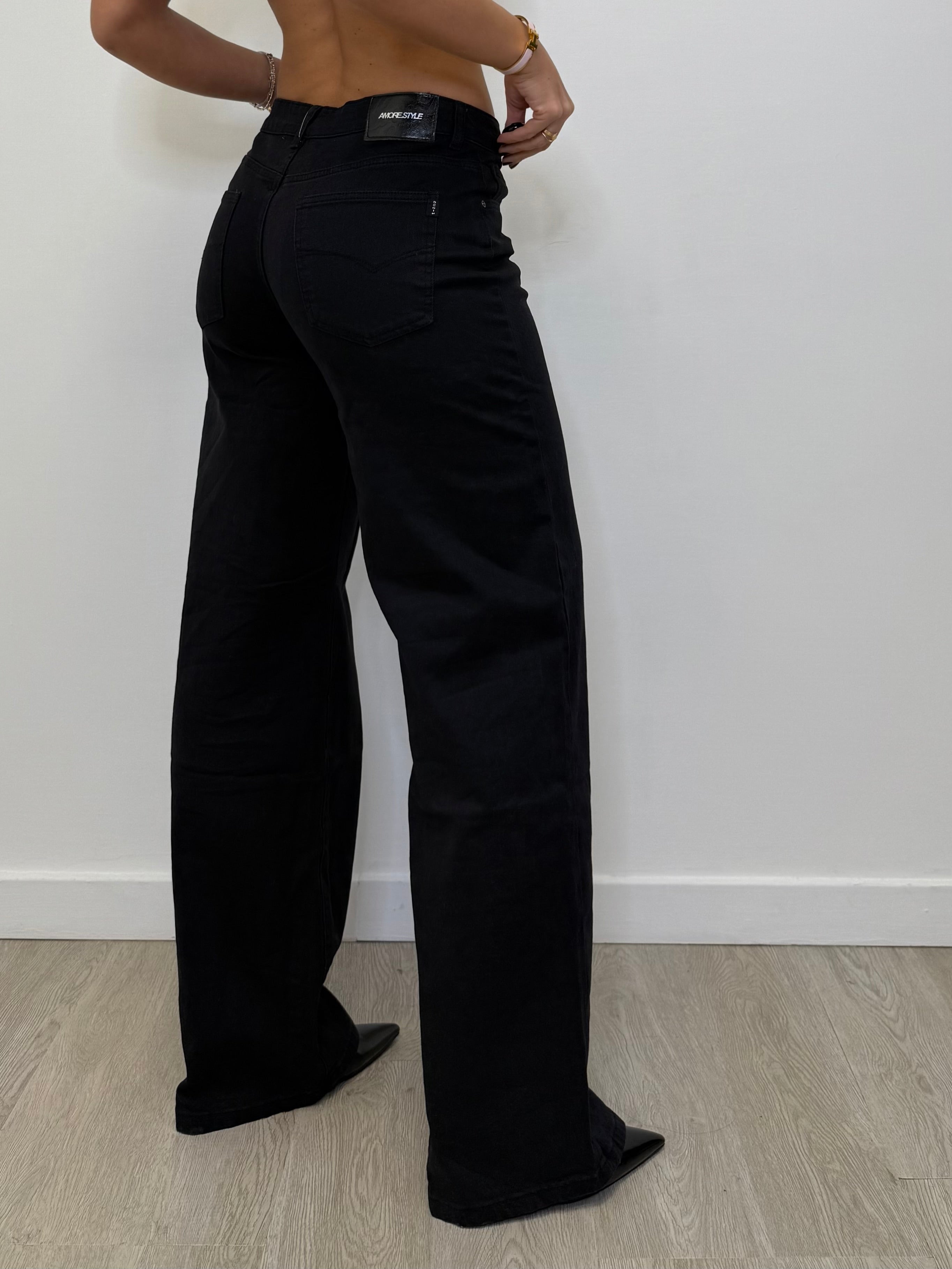 JEANS PALAZZO NERO T891