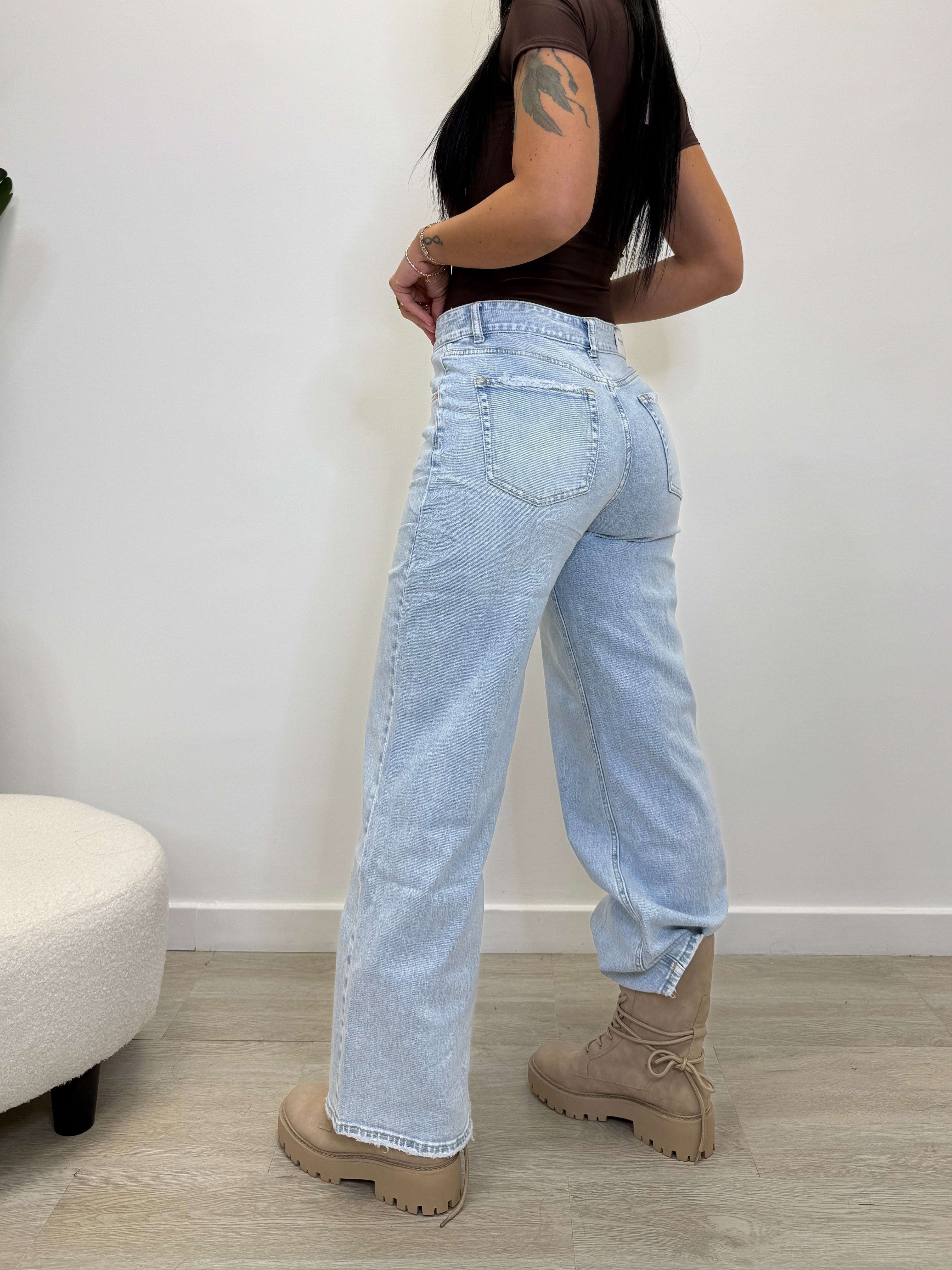 JEANS PALAZZO SEMI ELASTICIZZATO 8000-1