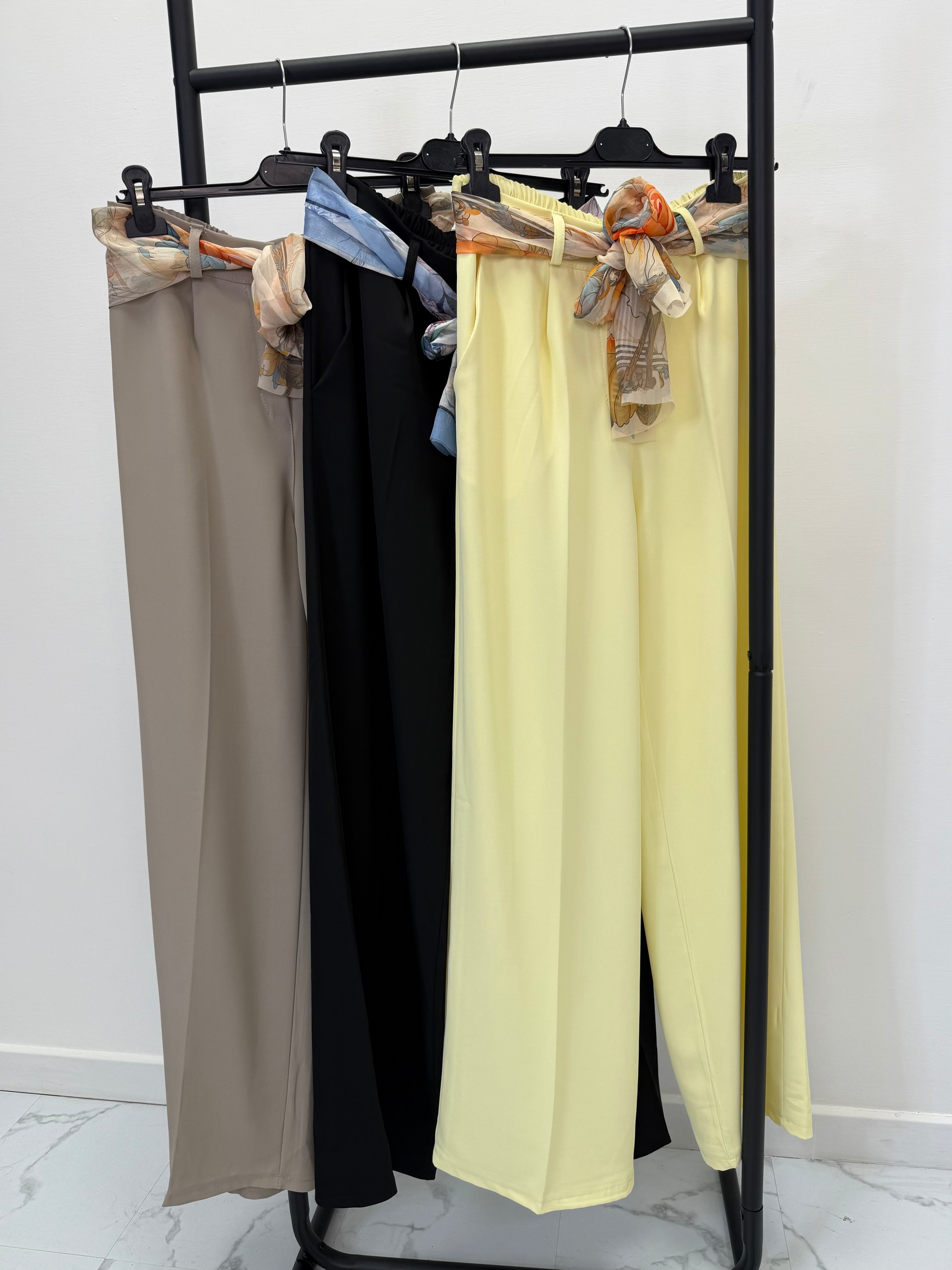 PANTALONE PALAZZO CON FUSCIACCA FLOREALE 16023