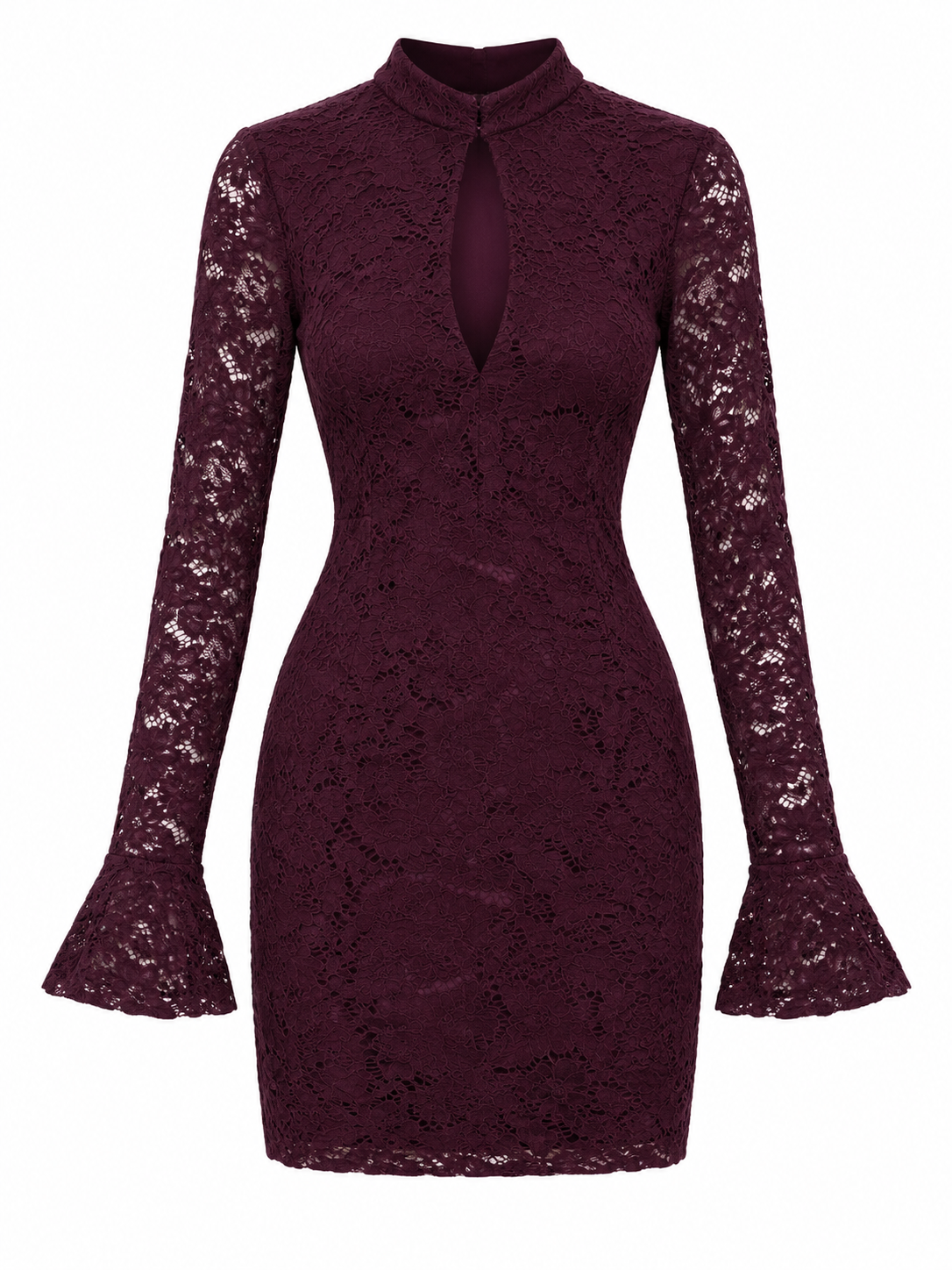 MINI DRESS IN PIZZO SCOLLO A GOCCIA 1400