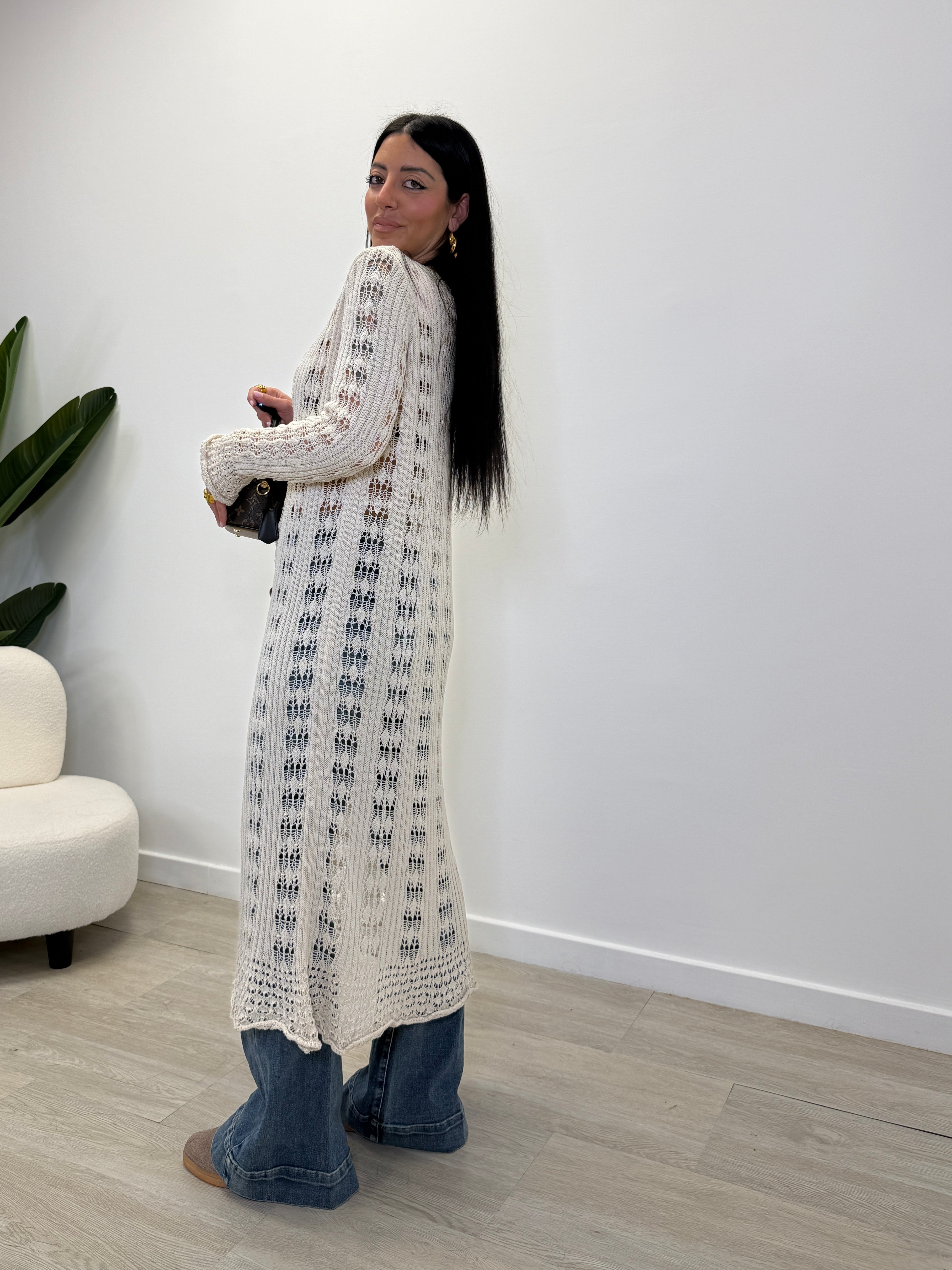 CARDIGAN LUNGO IN FILO 26099