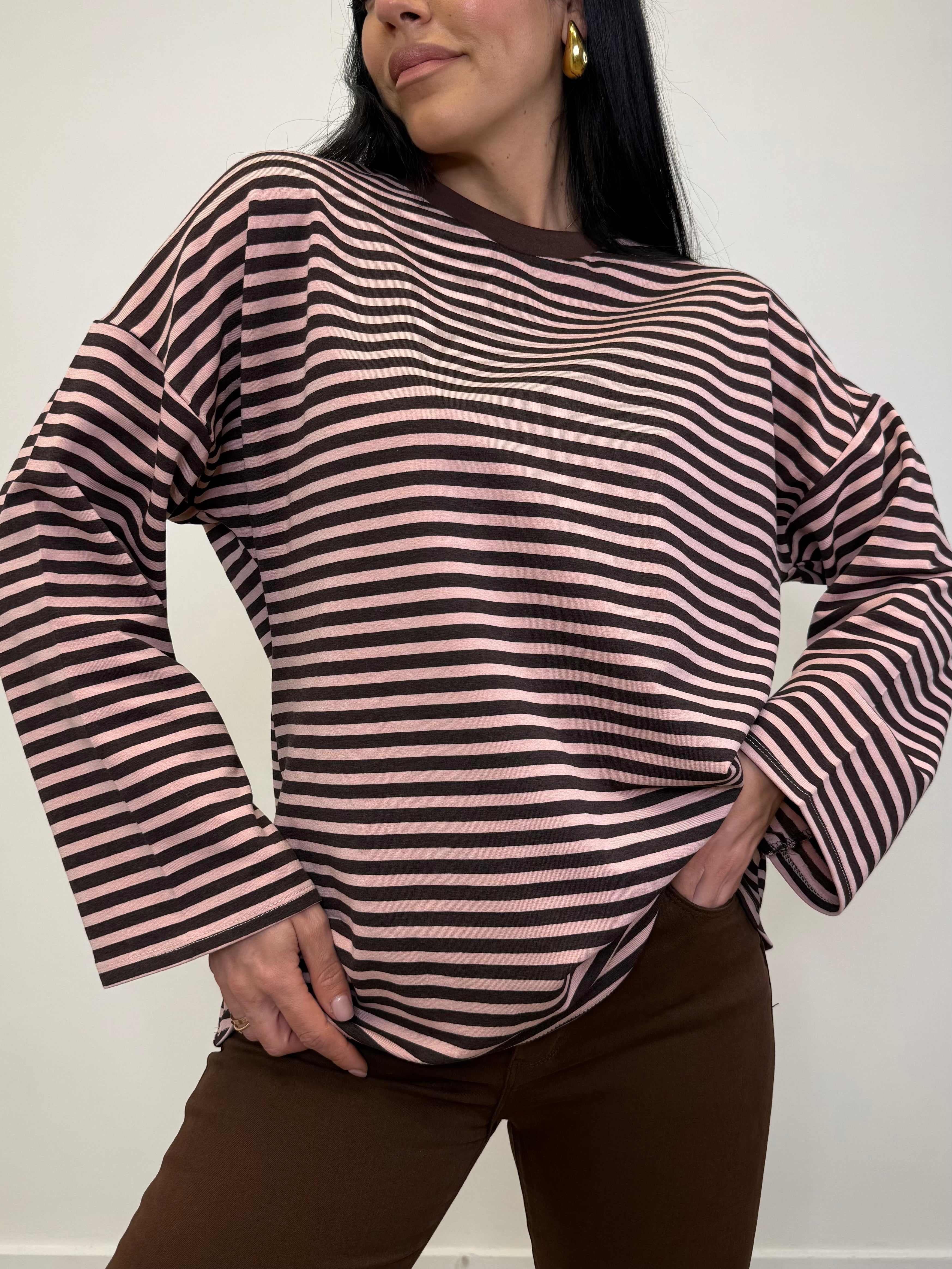 MAGLIA A RIGHE GIROCOLLO 37990