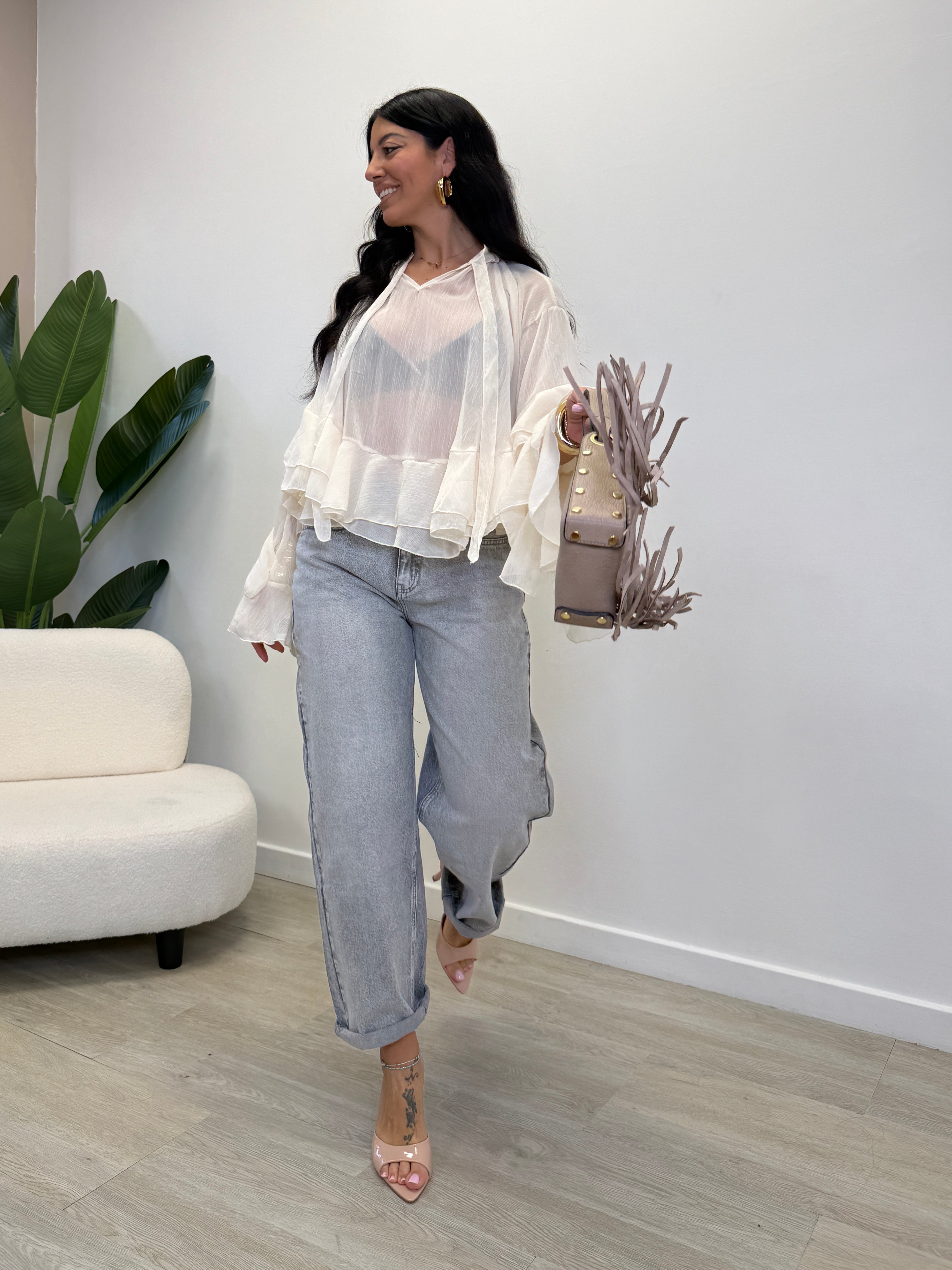 JEANS BAGGY FUME' CHIARO 016-4