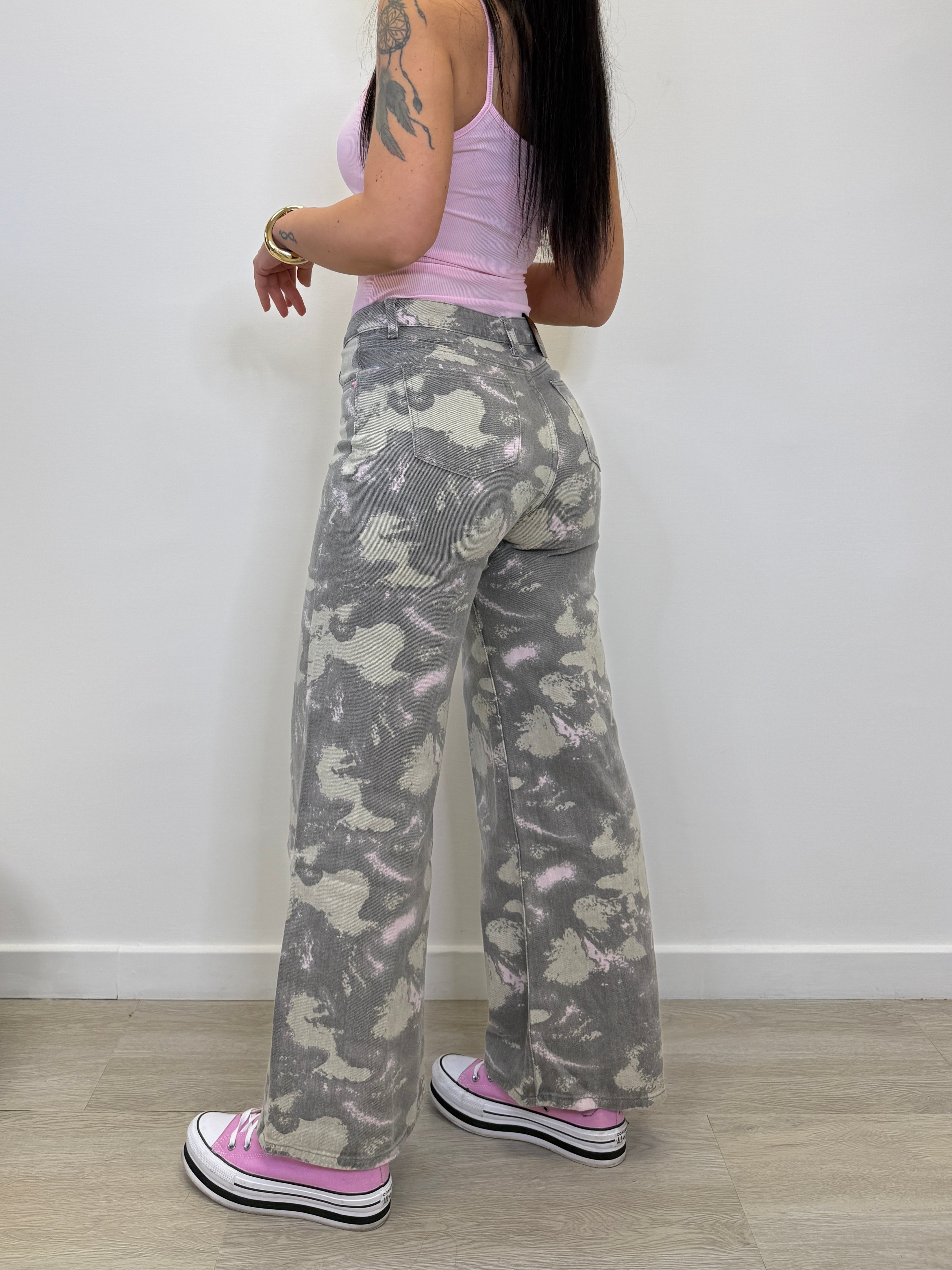 JEANS MIMETICO PINK PALAZZO 9145