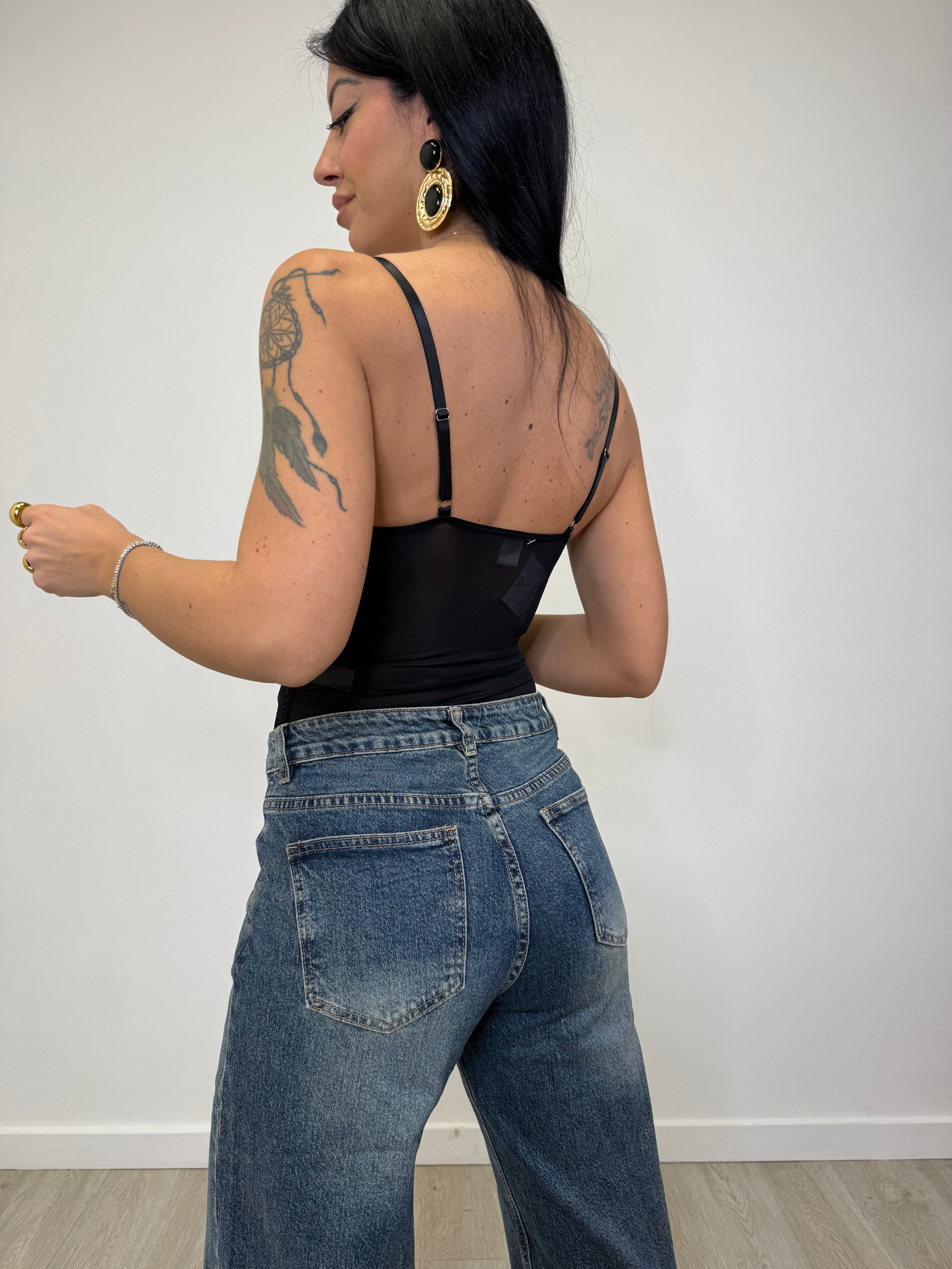 BODY IN PIZZO CON COPPE 2383