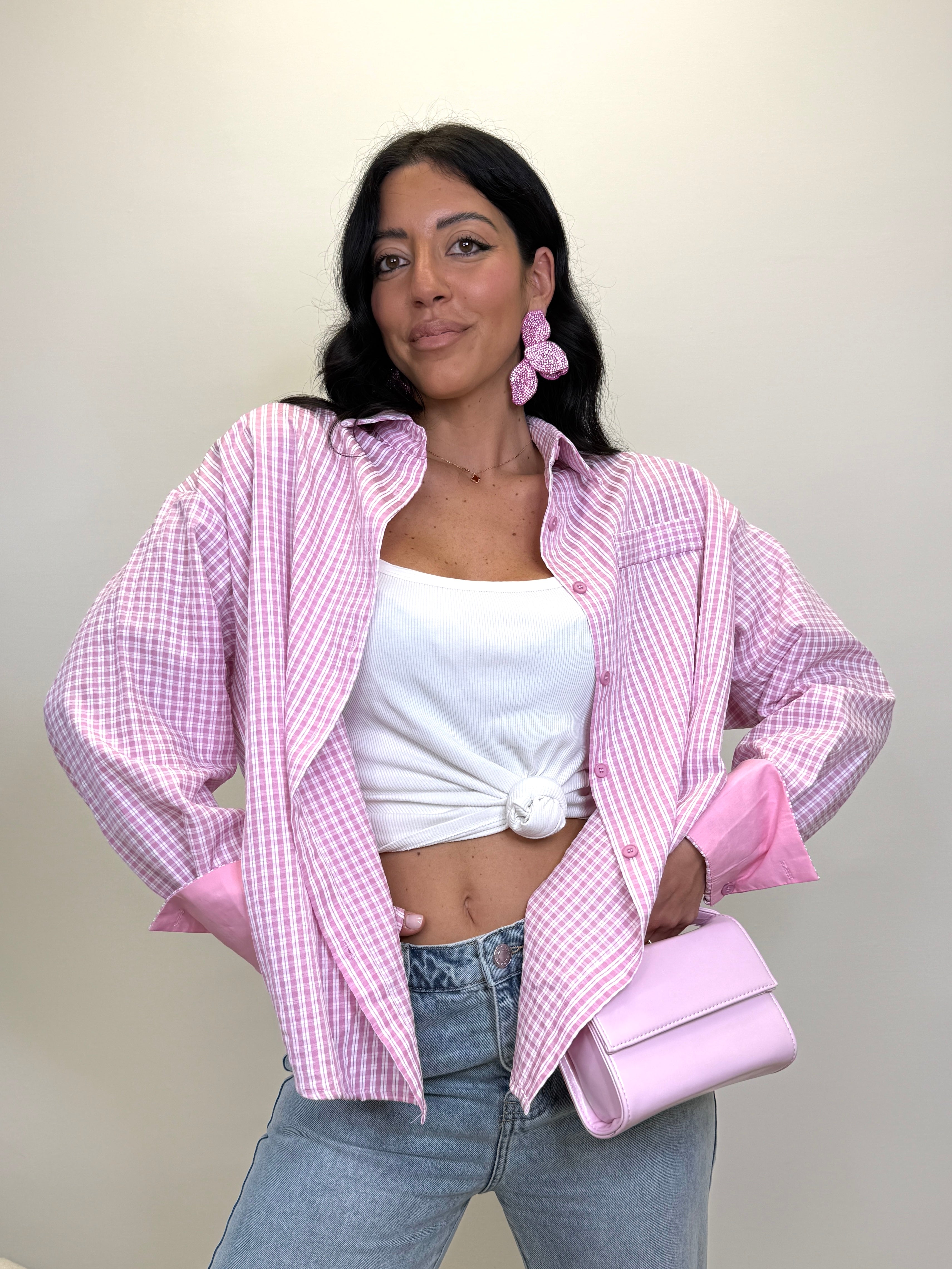 CAMICIA QUADRETTI ROSA 2764