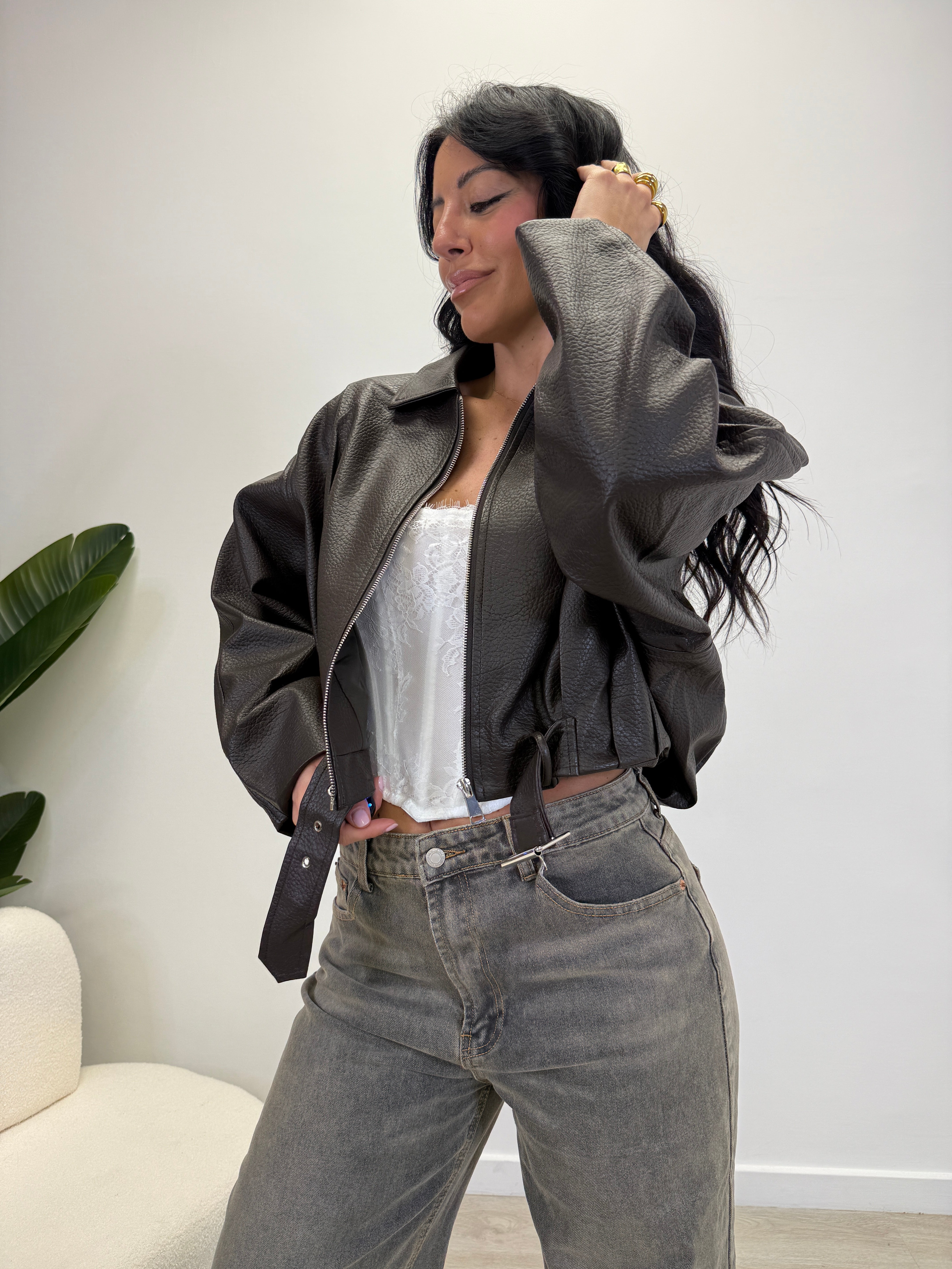 BOMBER EFETTO PELLE 91