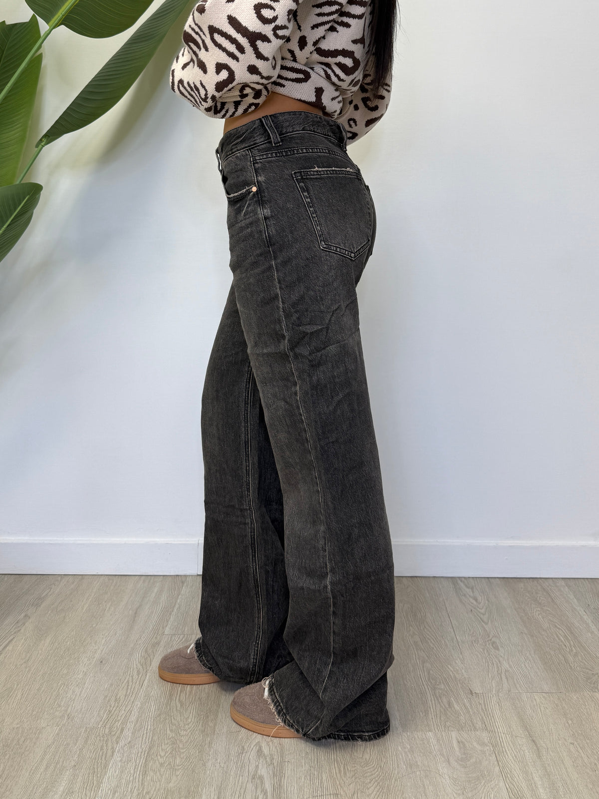 JEANS FUME' PALAZZO COFFEE 8000-37