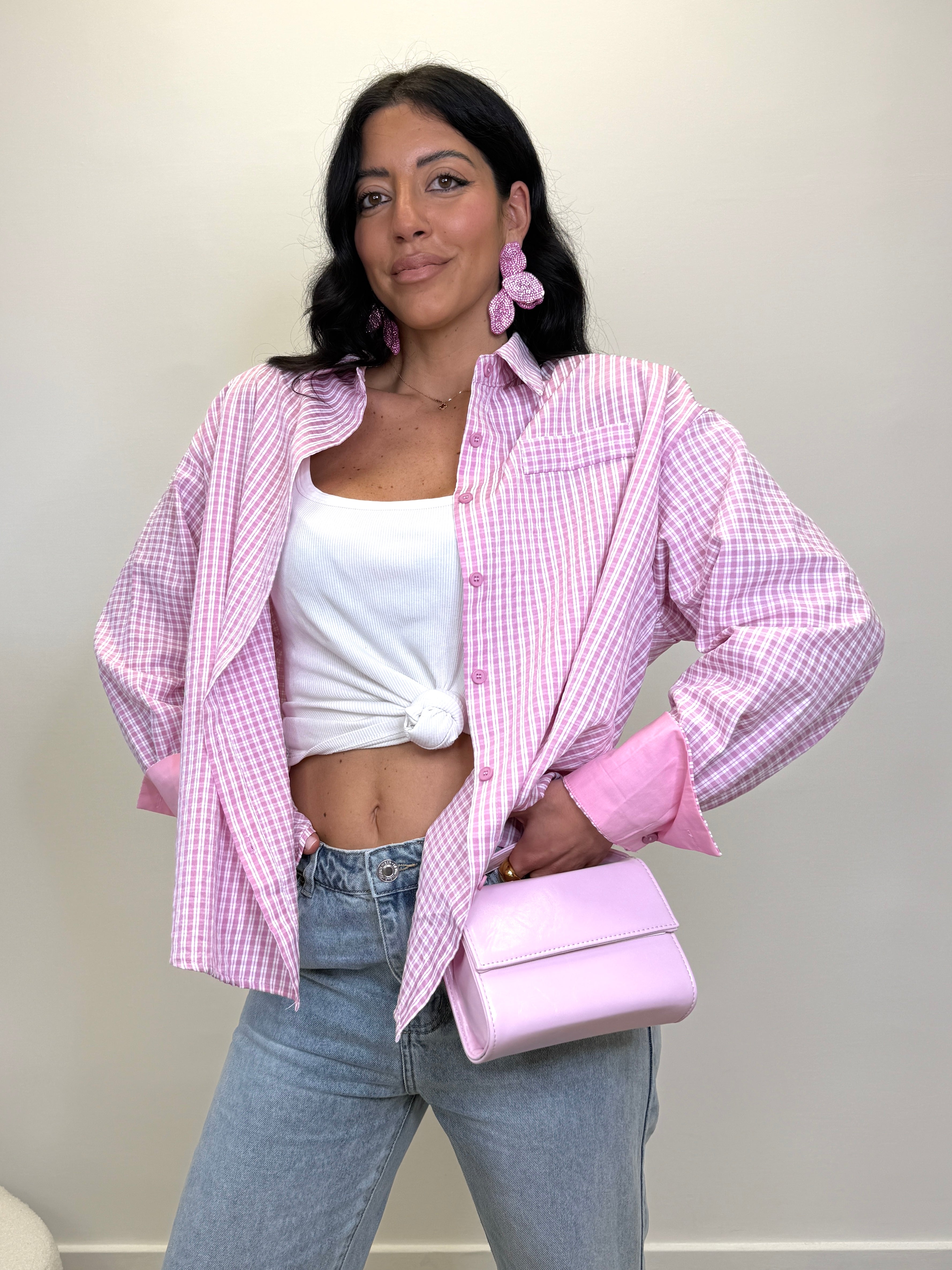CAMICIA QUADRETTI ROSA 2764