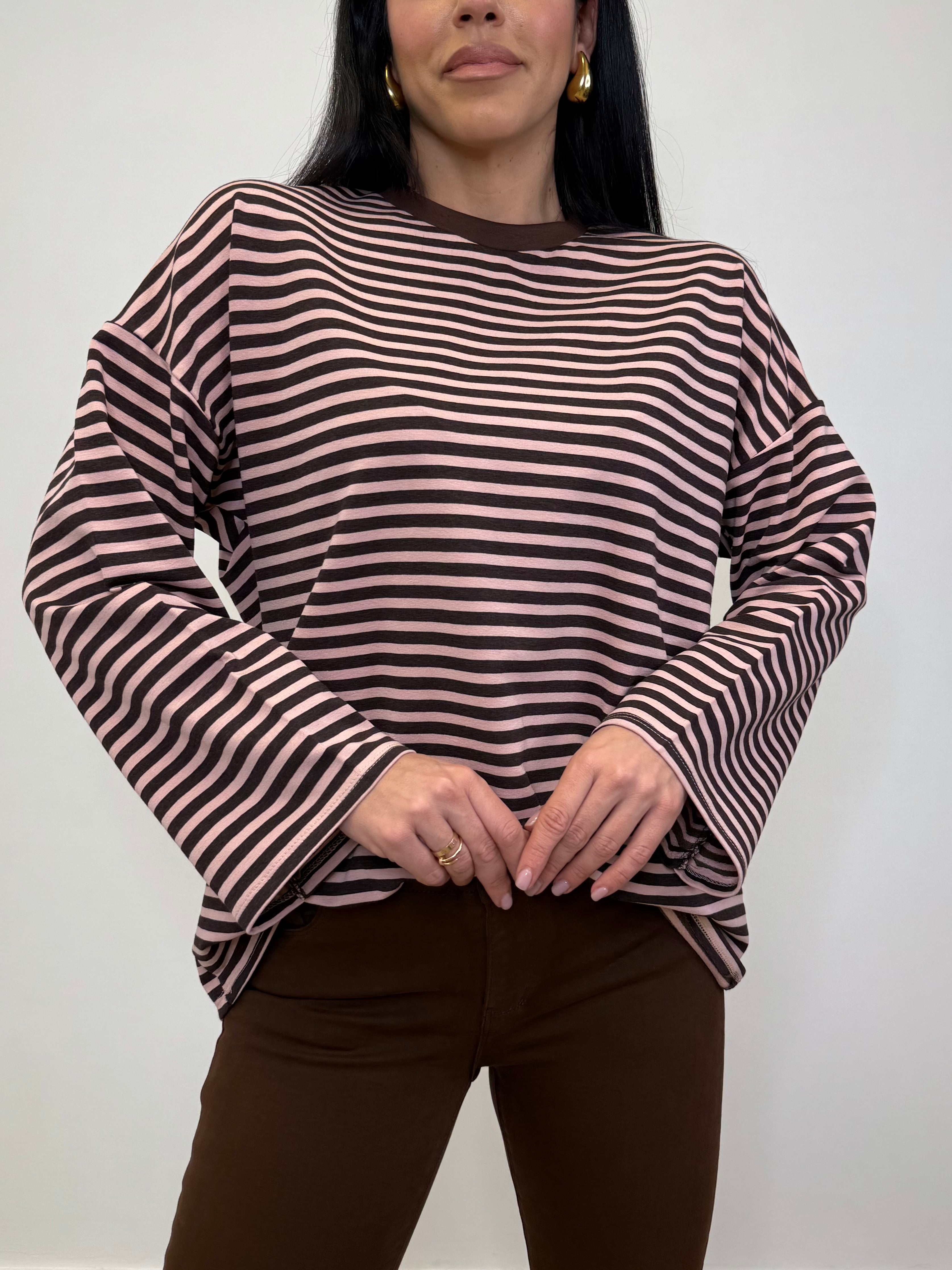 MAGLIA A RIGHE GIROCOLLO 37990